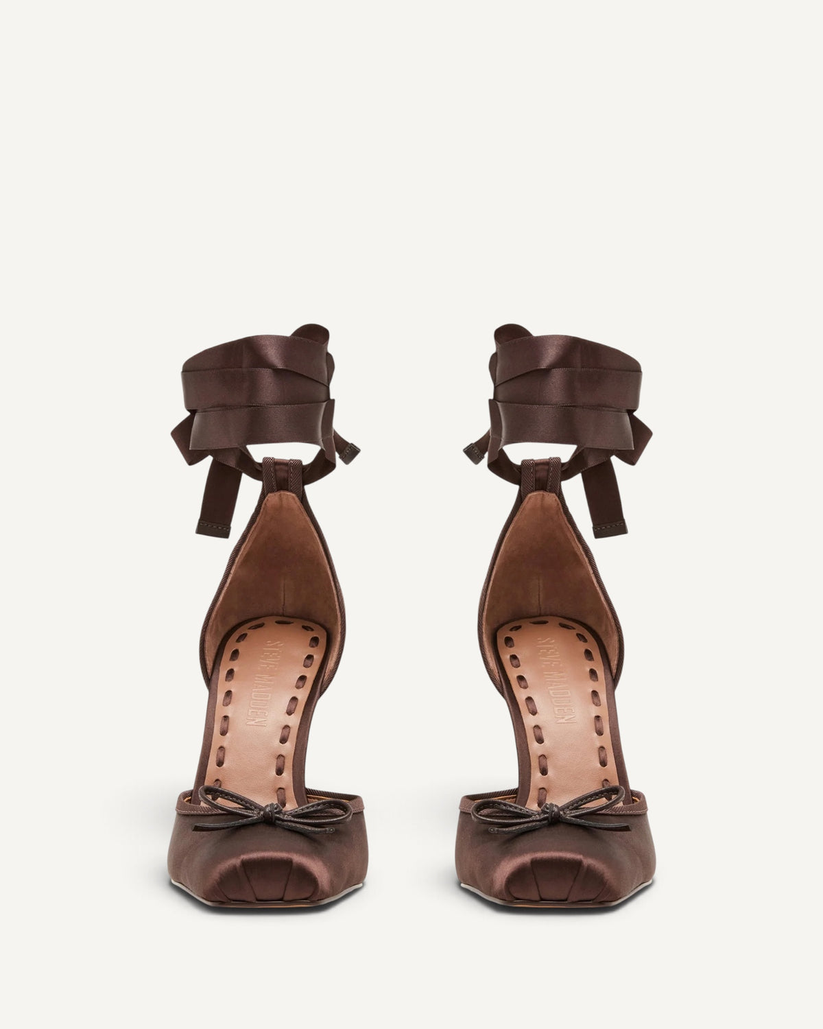 Steve Madden - Larina Ballerina con Tacco Marrone Satin