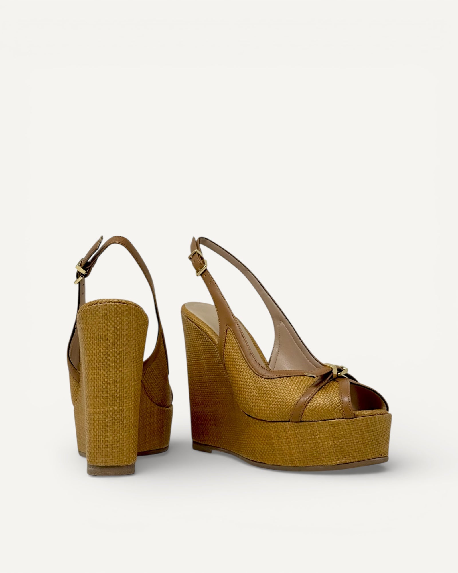 Albano - Zeppa Raffia Cuoio