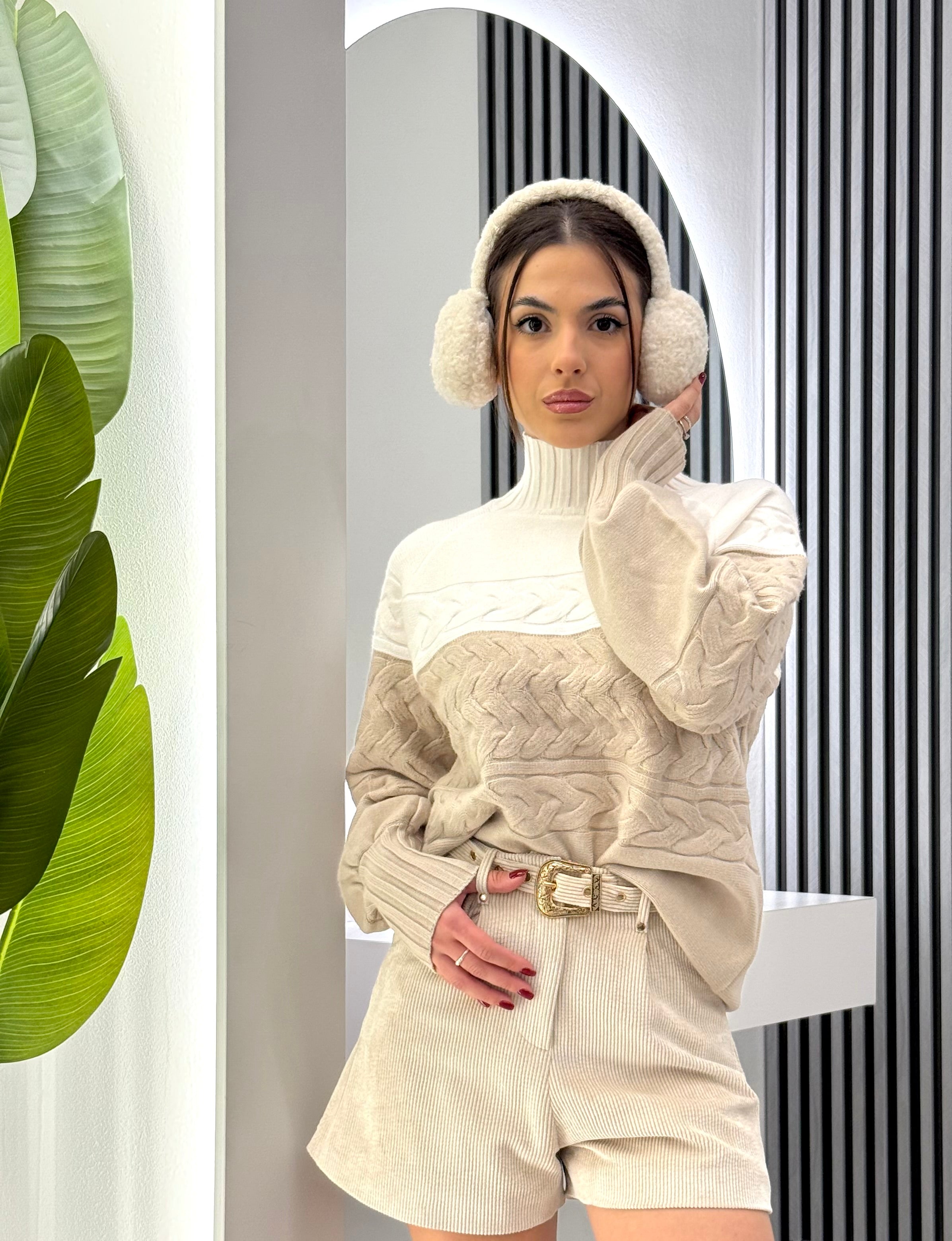 Club Crochet - Maglia Trecce Bicolore