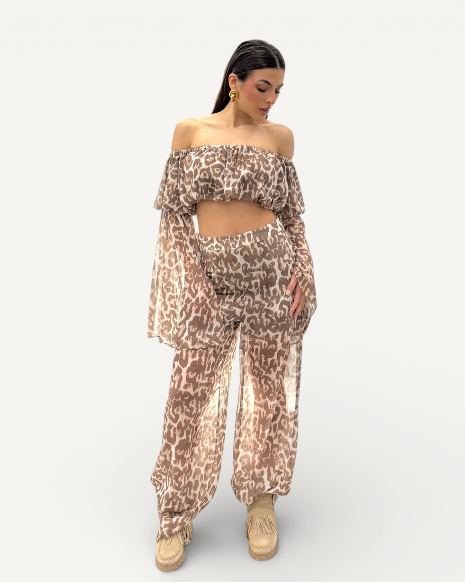 No Secrets - Blusa Crop Animalier