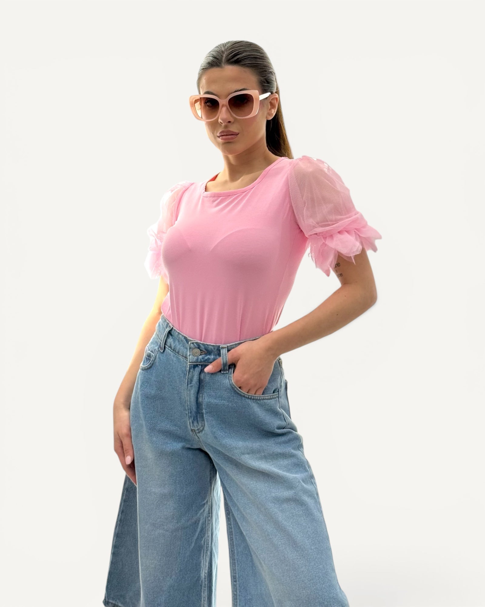 No Secrets - T-Shirt Maniche Tulle