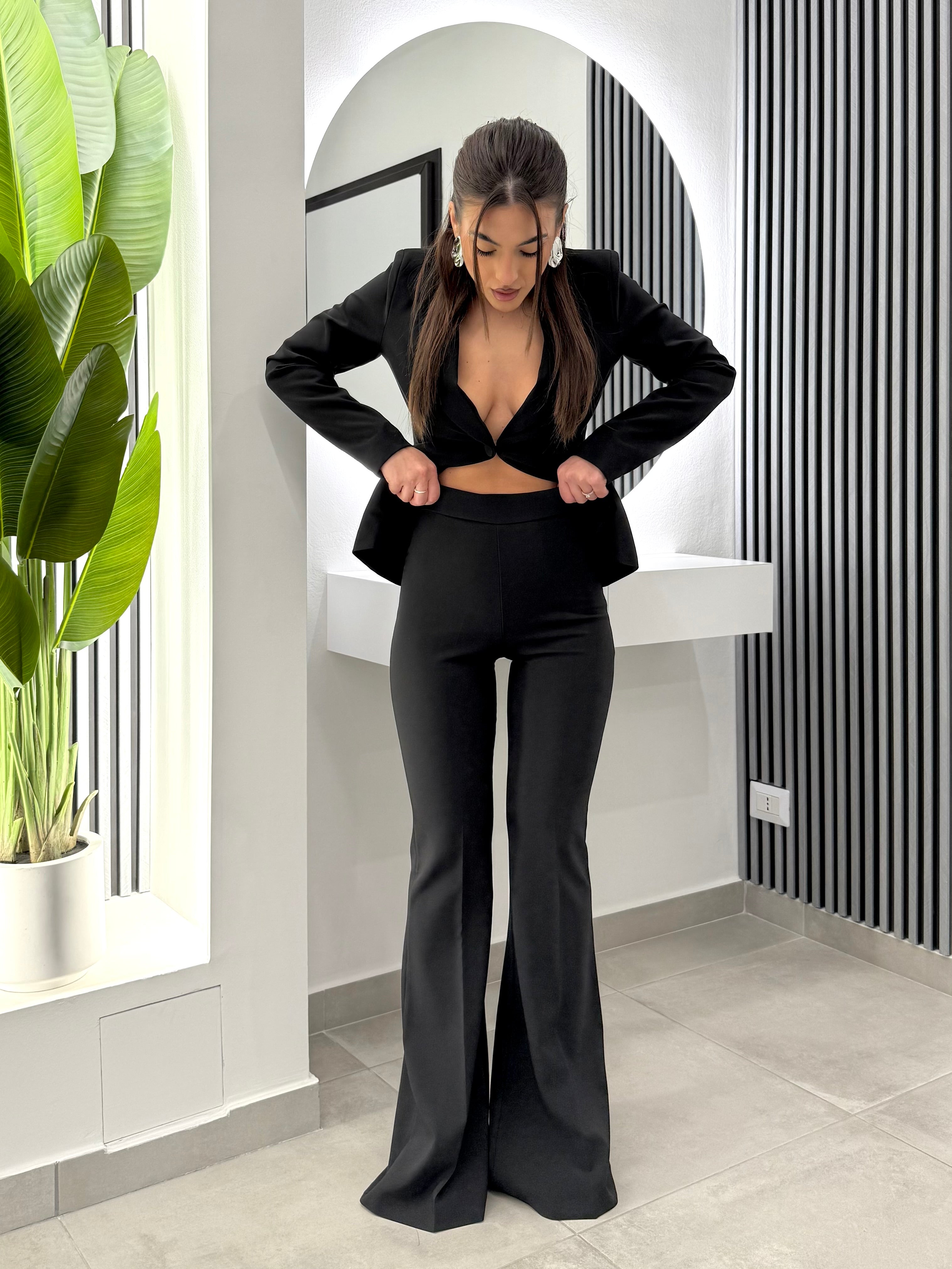 D'Elle Giulia Mastini - Pantalone Zampa Nero