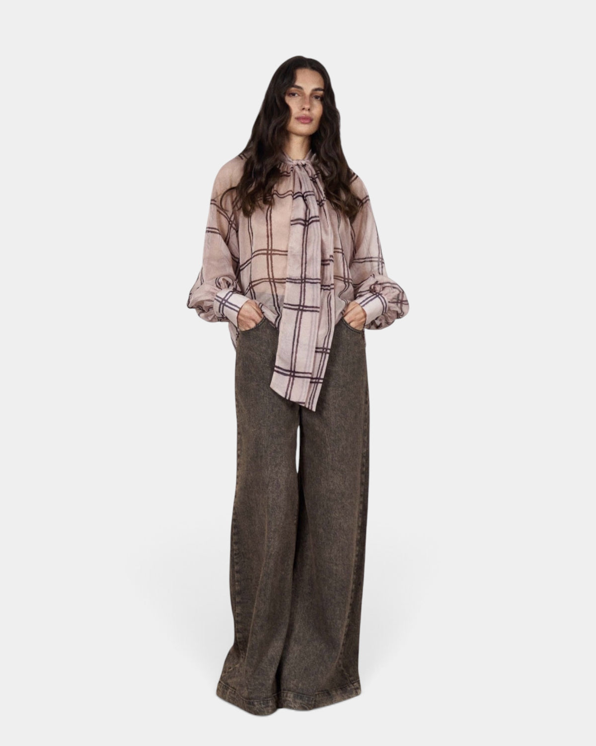 D'Elle - Giulia Mastini - Camicia Quadrettoni con Fiocco