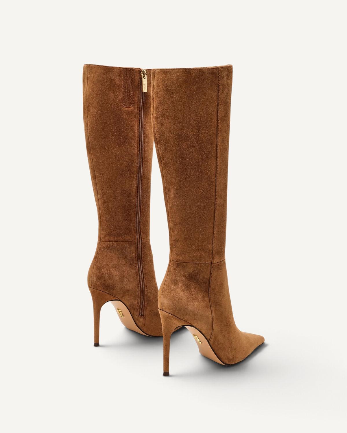Steve Madden - Stivale Rattler Alto in Suede Nocciola con Tacco