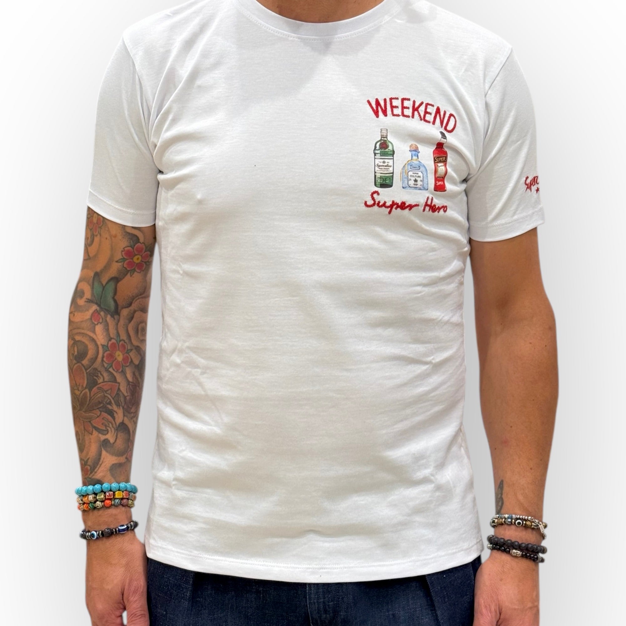 Superculture - T-Shirt "Weekend Super Hero" Bianca