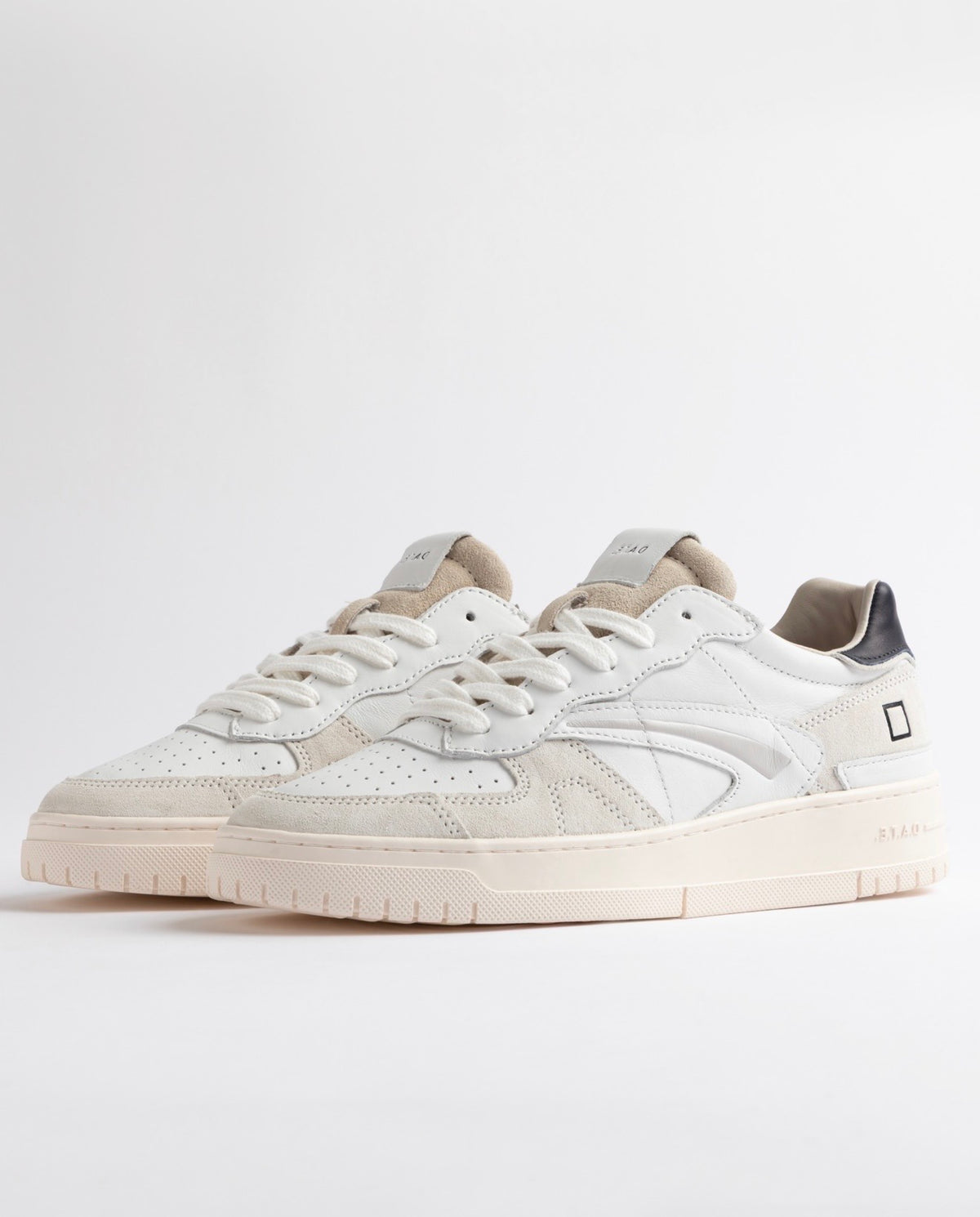 D.A.T.E. - Sneakers uomo Torneo Pure Calf White - Blue