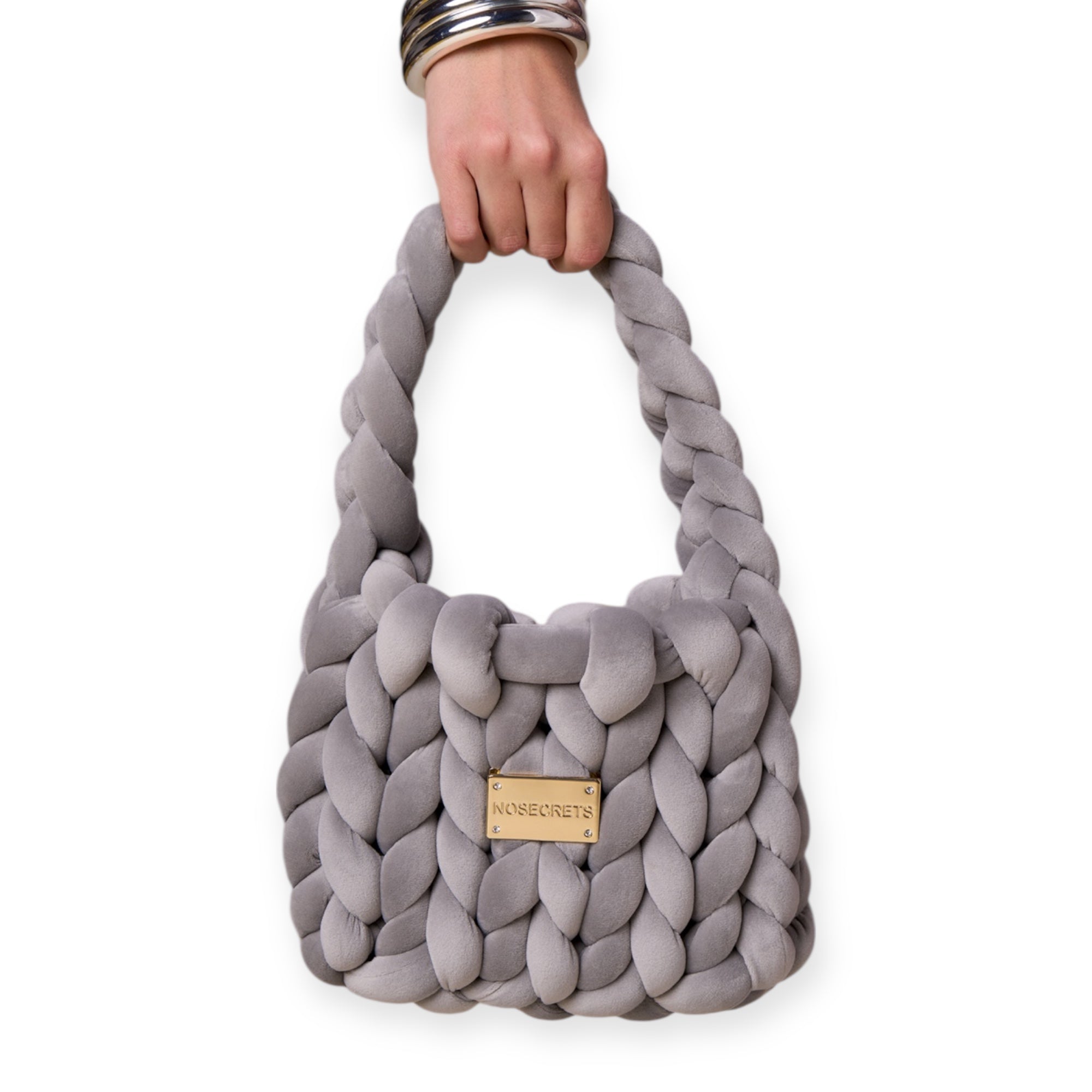 No Secrets - Borsa Intreccio Grigia