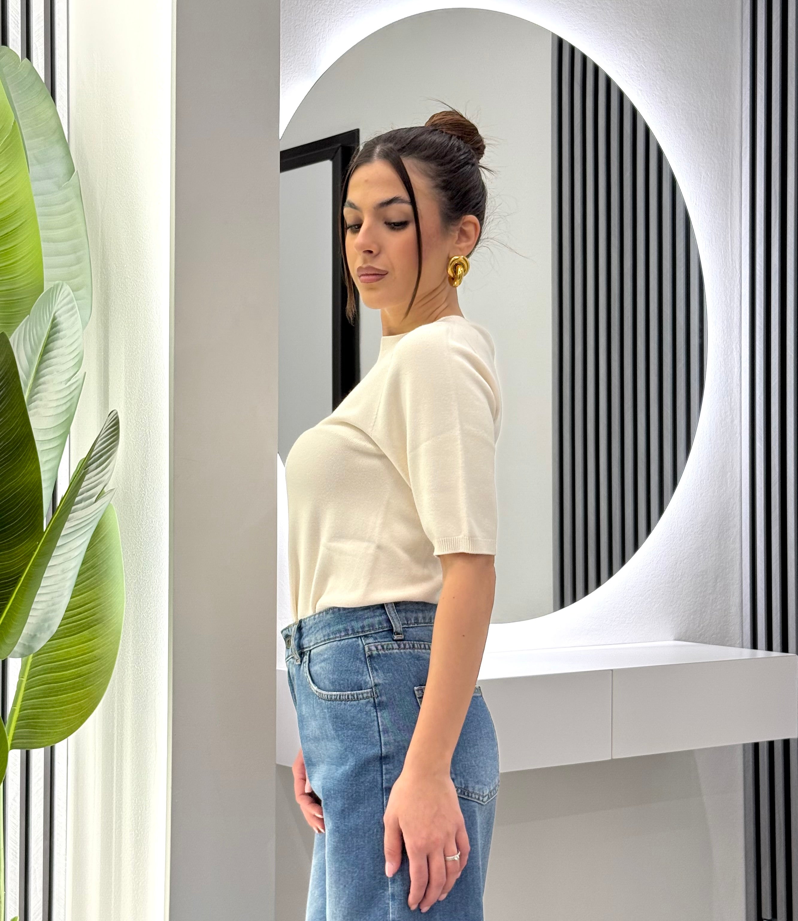 Kontatto - Girocollo Manica Corta Avorio