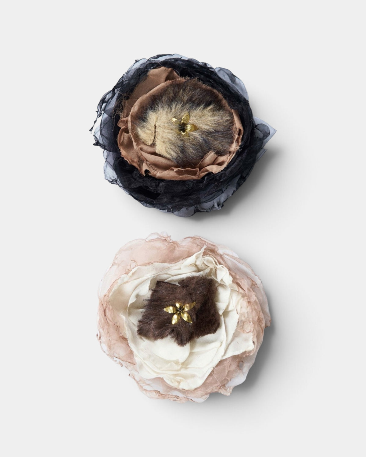 D'Elle - Giulia Mastini - Spilla Fiore Nero e Beige