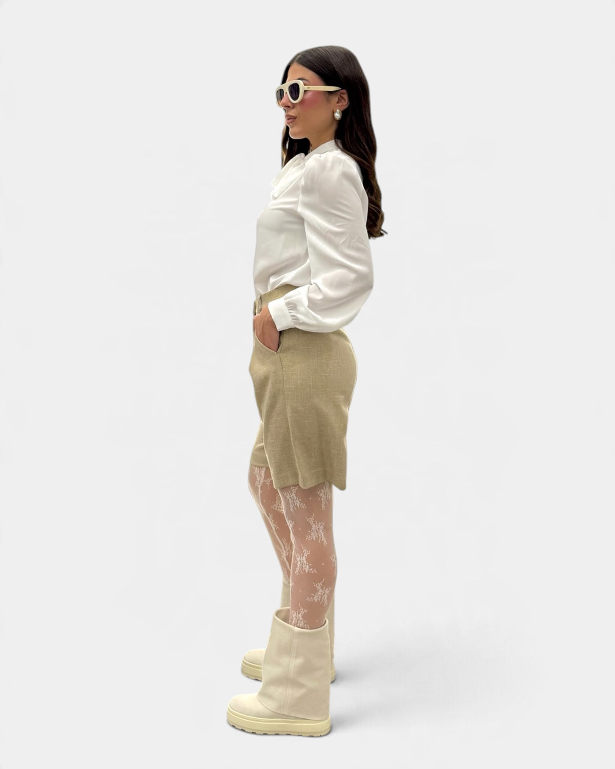 Koralline - Bermuda con Doppie D Beige