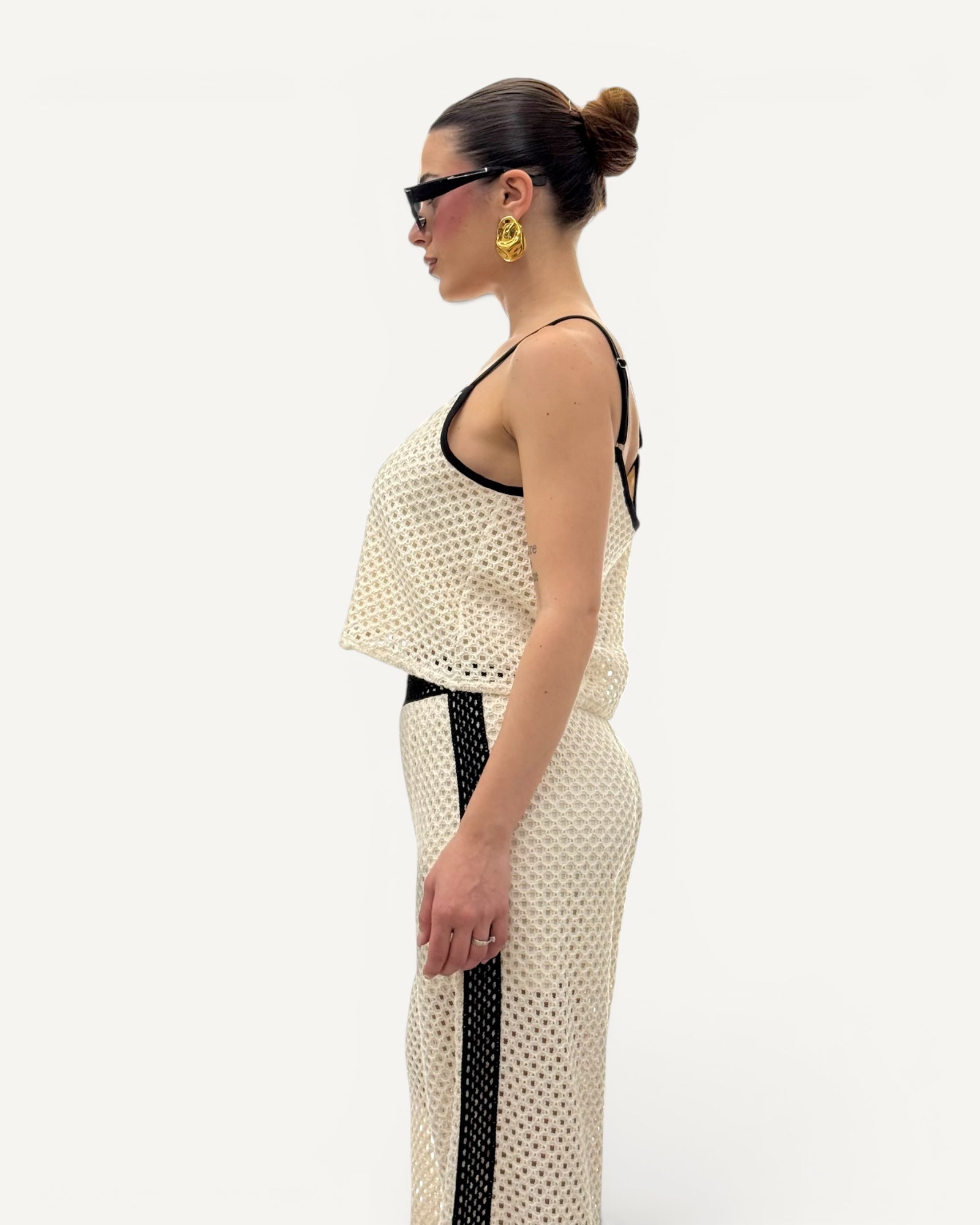 Silence Limited - Top Crochet Panna e Nero