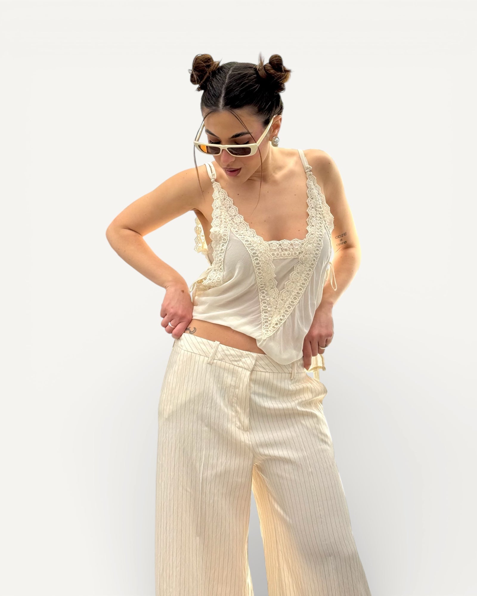 Kontatto - Pantalone Vita Bassa Gessato