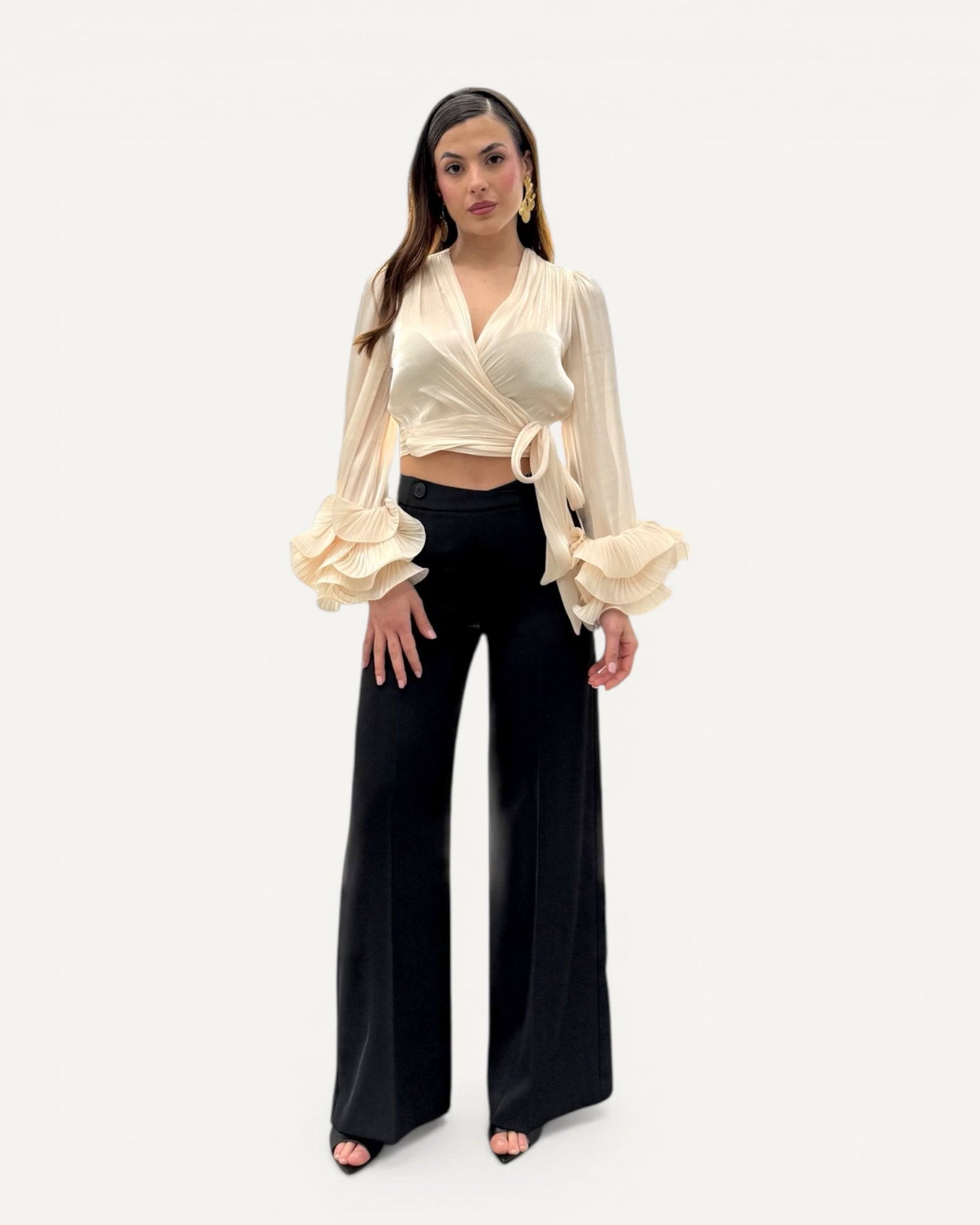 Hanita Couture - Pantalone Nero Palazzo