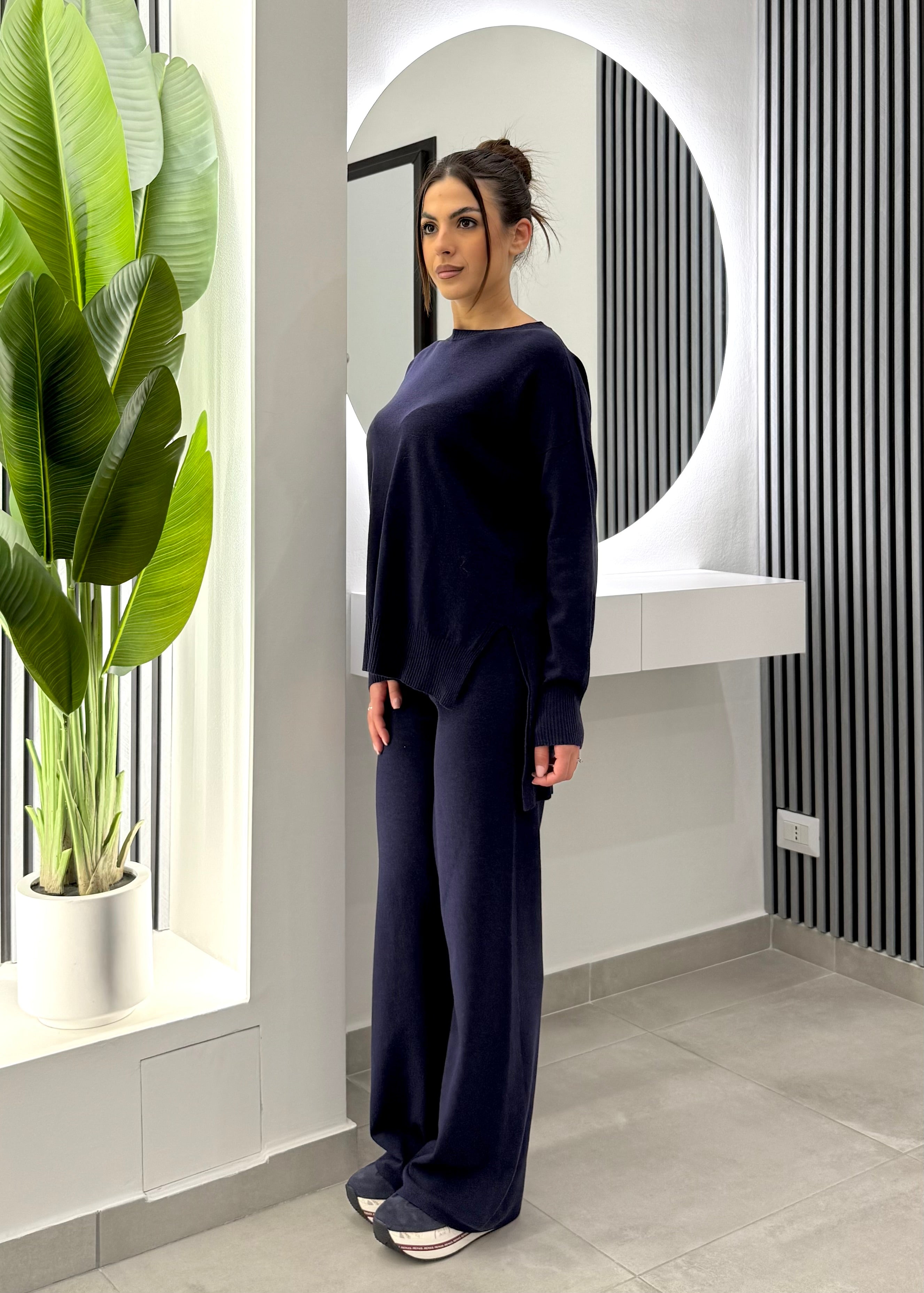 Kontatto - Maglia Scollo Barca Blu