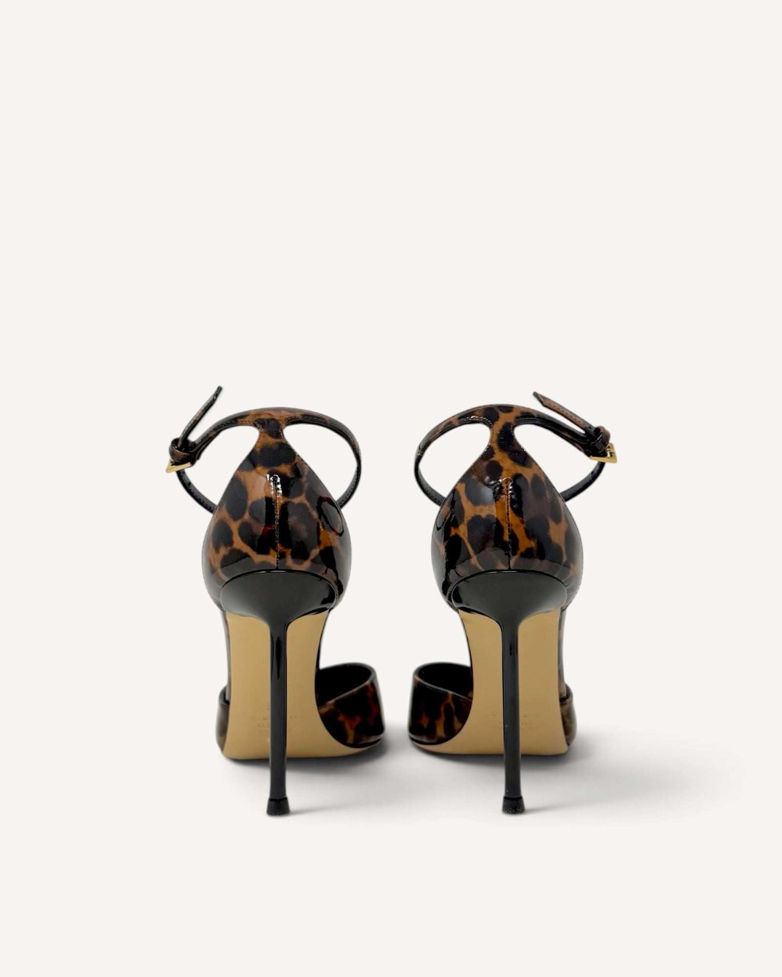 Nina Lilou - Décolleté Maculata in Pelle Lucida con Tacco Nero