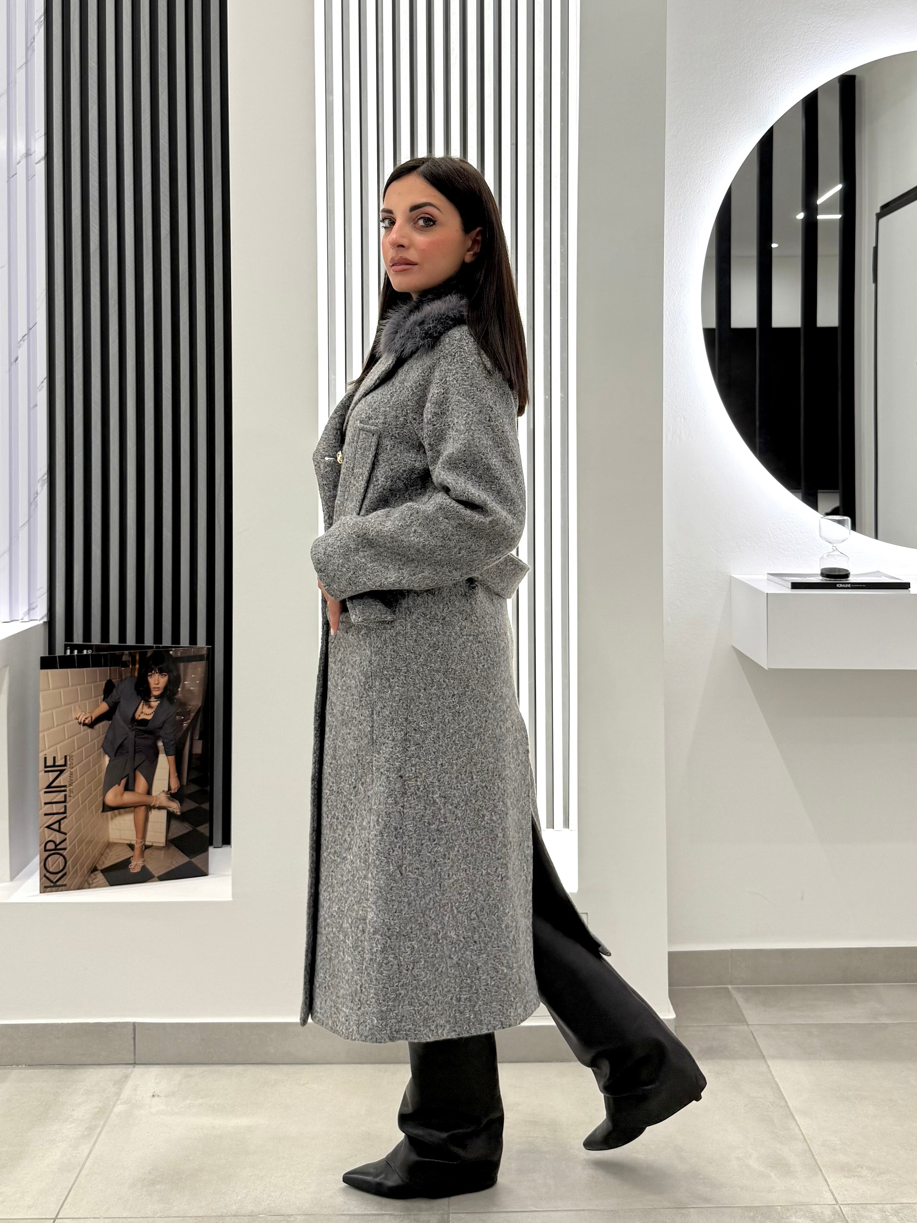 Koralline - Cappotto Collo Pelliccia