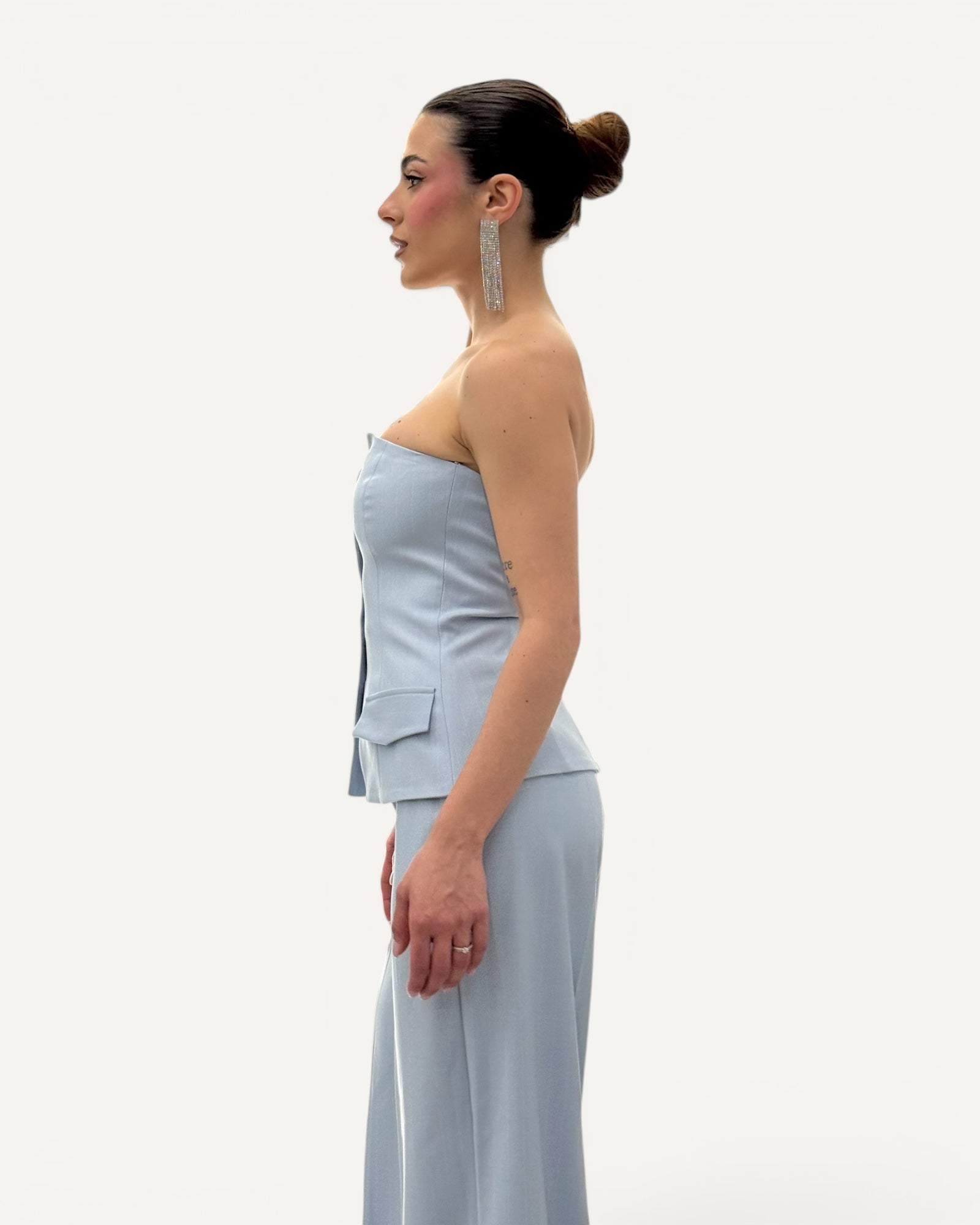 Silence Limited - Top Gessato Azzurro