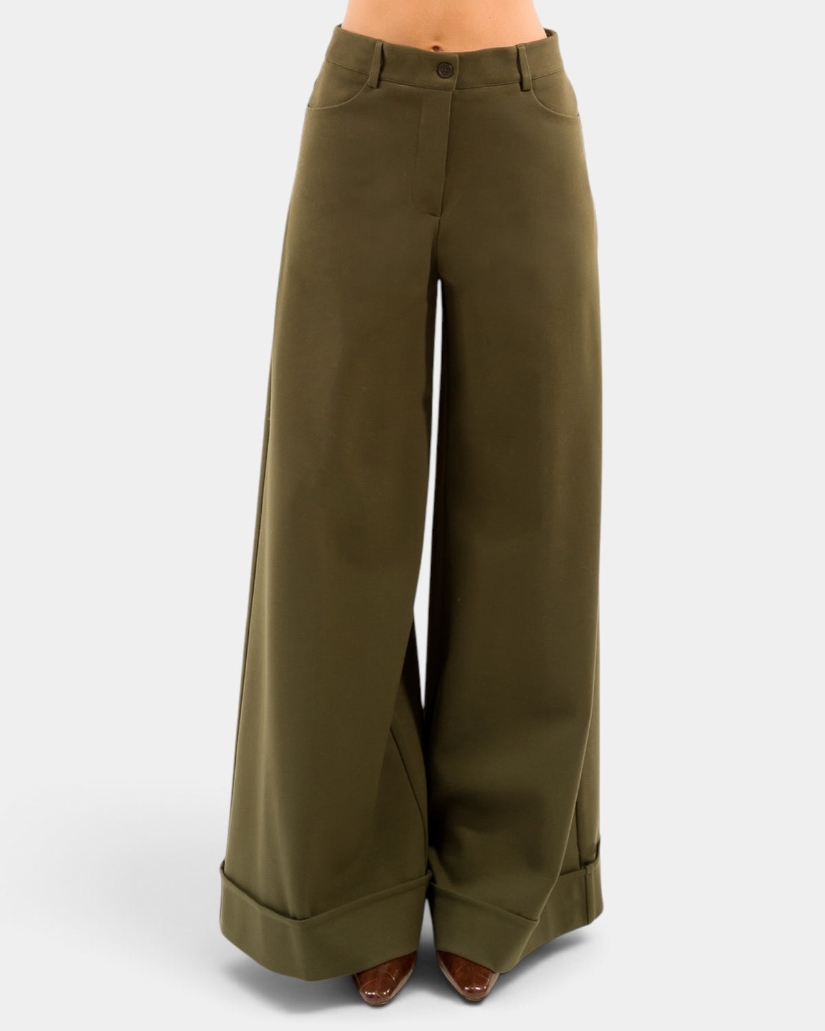 Kontatto - Pantalone Palazzo con Risvolto