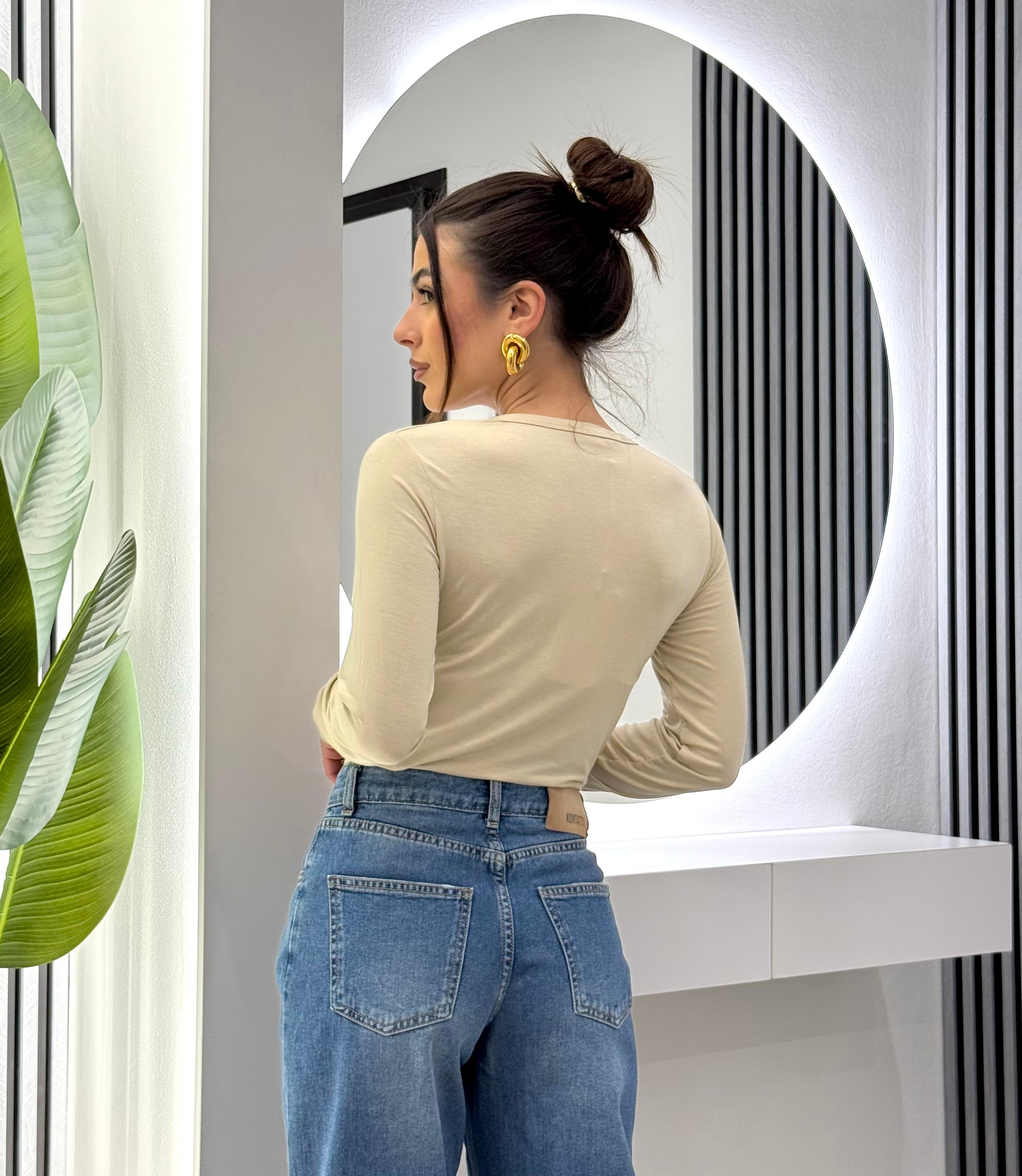 Kontatto - Girocollo Maniche Lunghe Beige