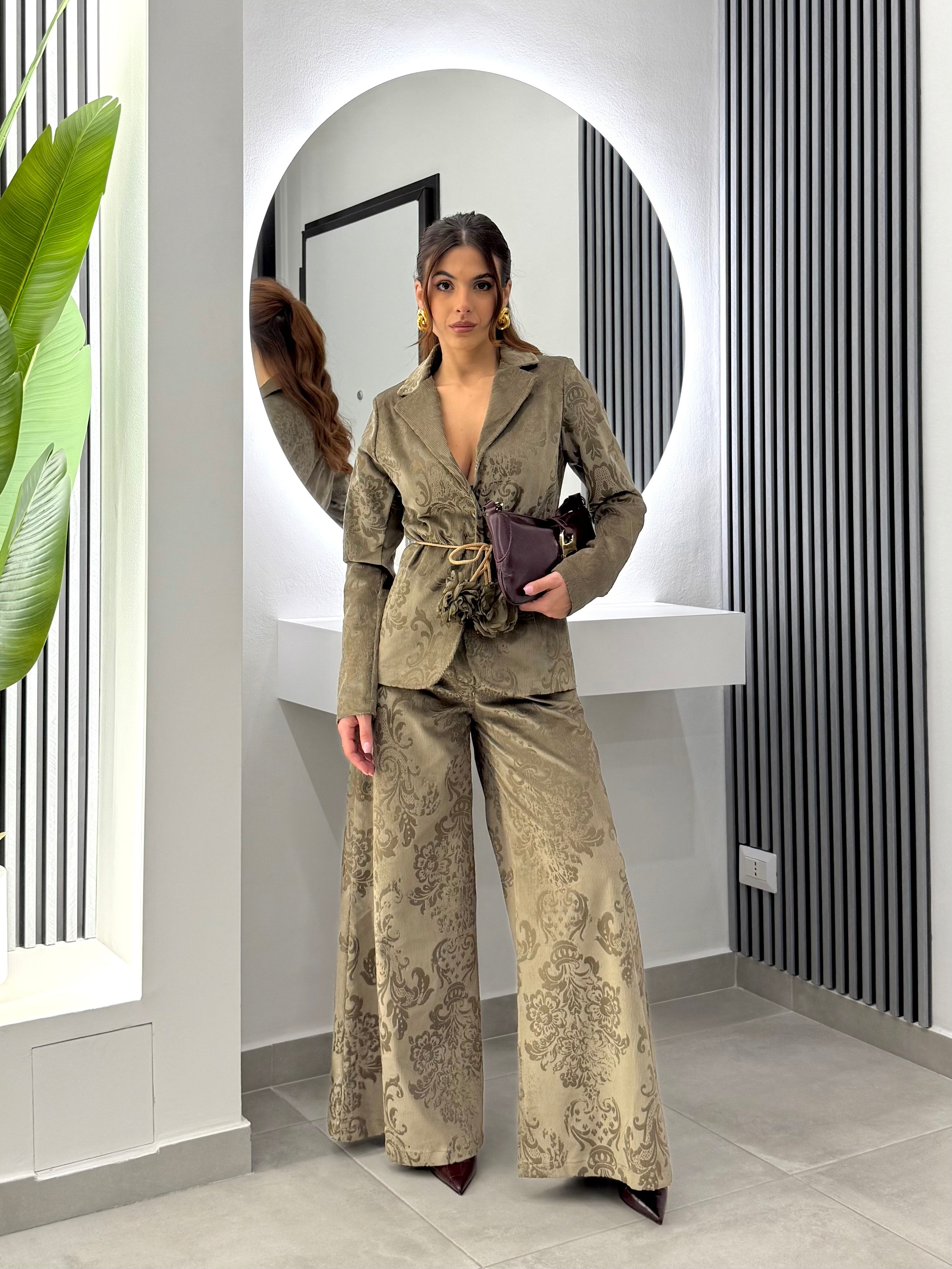 D'Elle Giulia Mastini - Pantalone Costine Con Ricamo