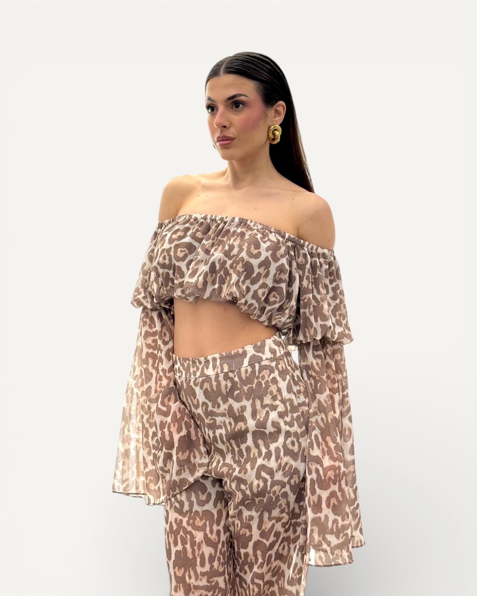 No Secrets - Blusa Crop Animalier