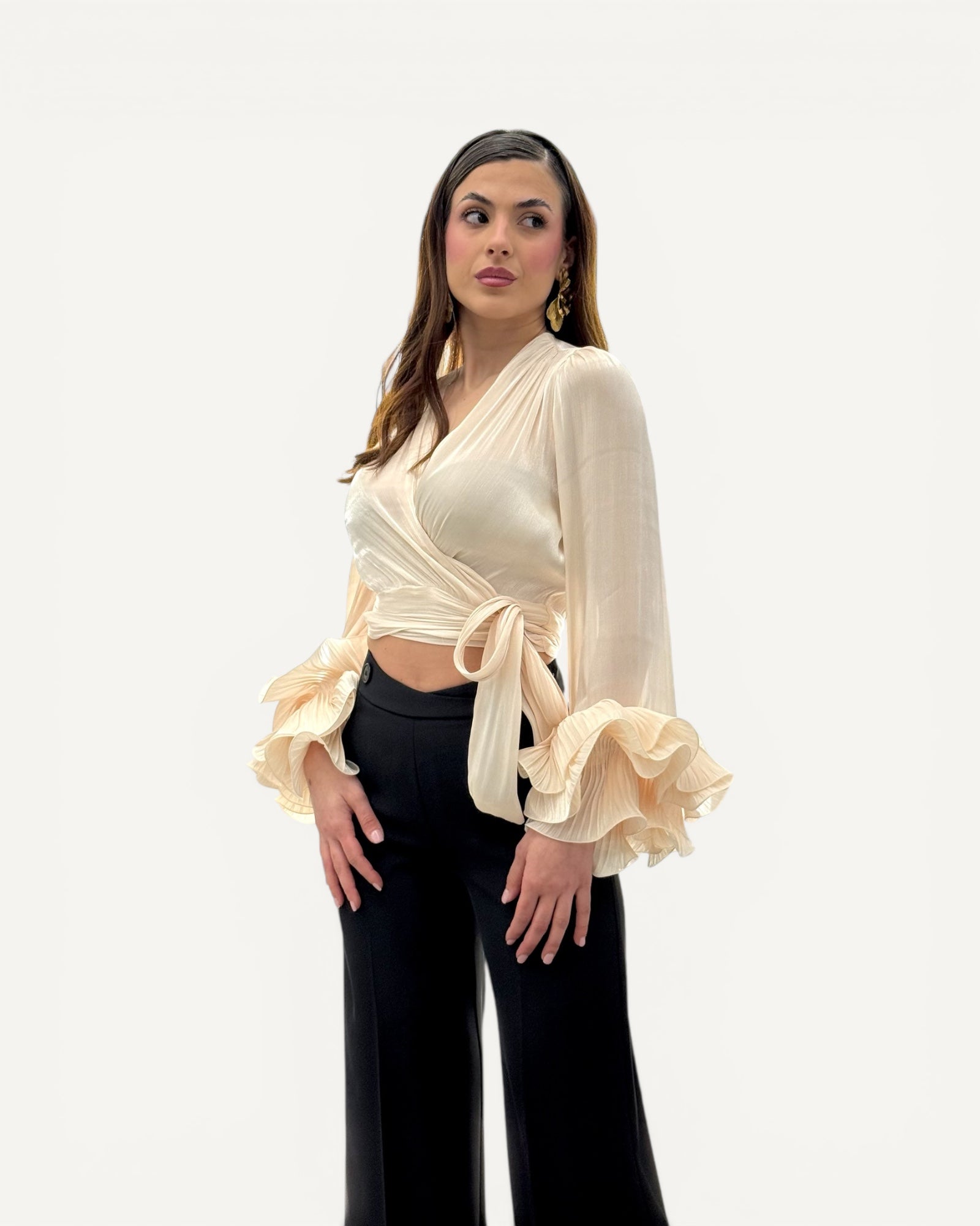 Hanita Couture - Blusa Avorio con Rouches