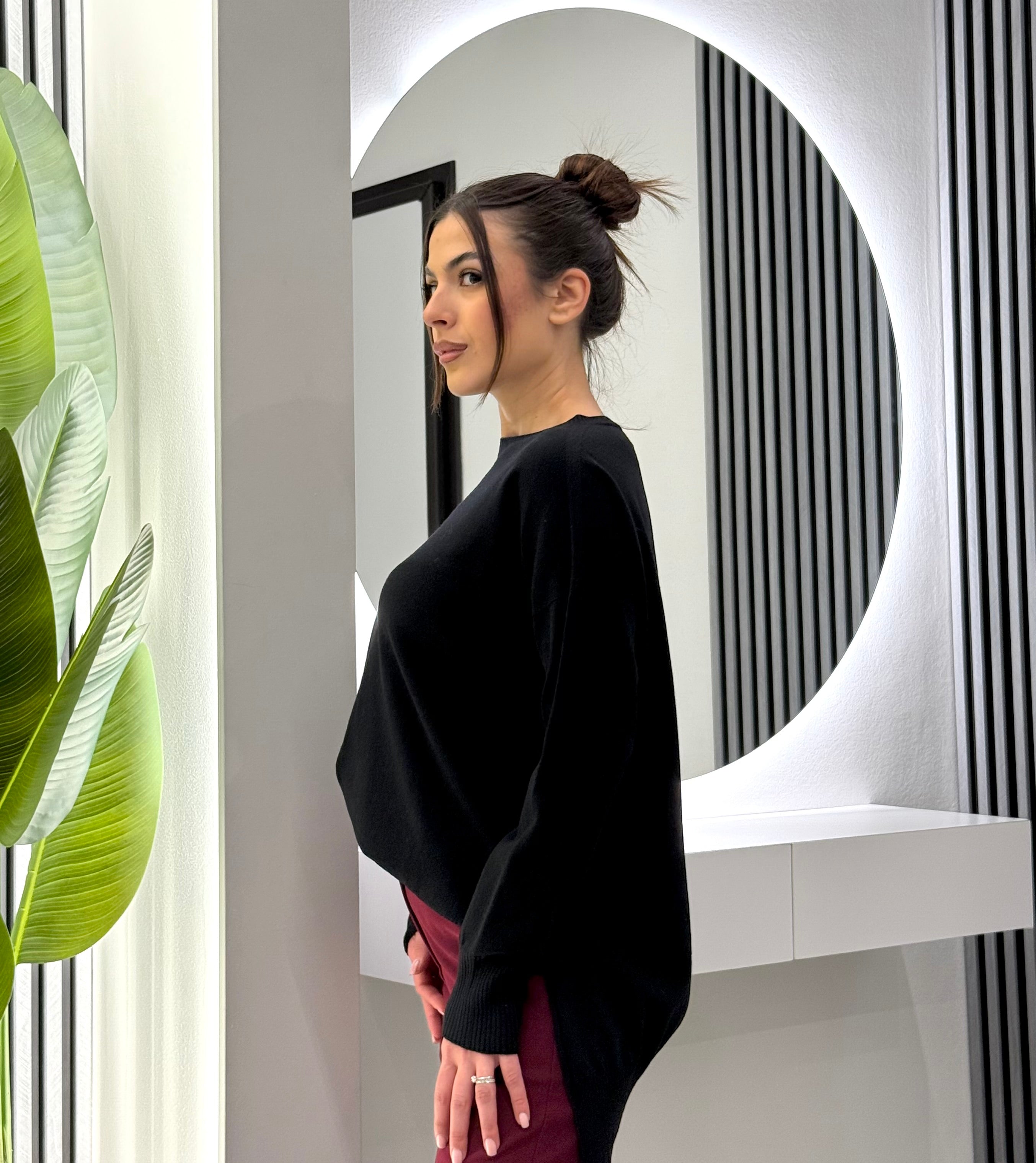 Kontatto - Maglia Scollo Barca Nera