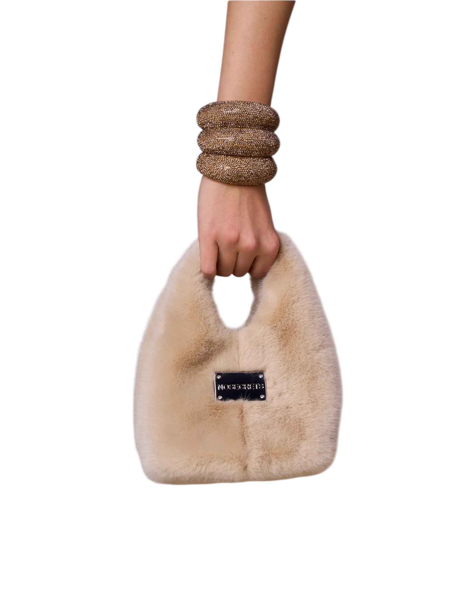 No Secrets - Chic Faux Fur Bag Mini Cappuccino