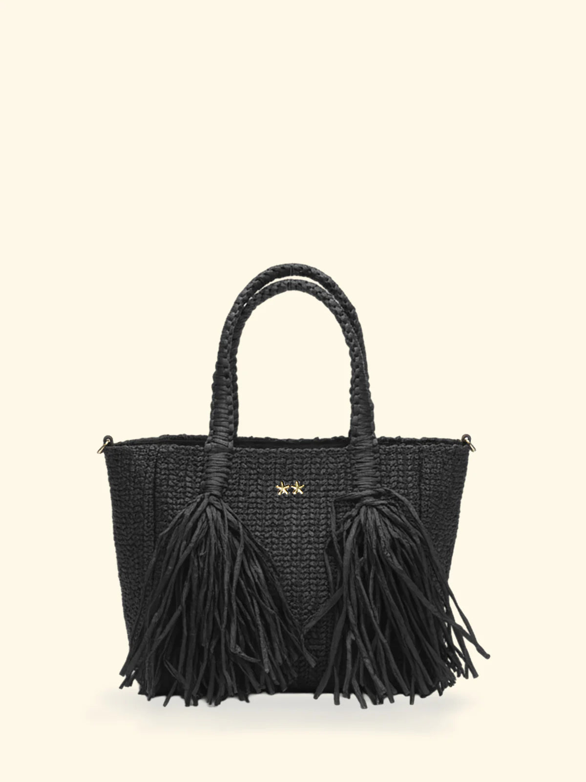 F**K - Mini Bag Paglia Frange e Tracolla Removibile SW0045-BK