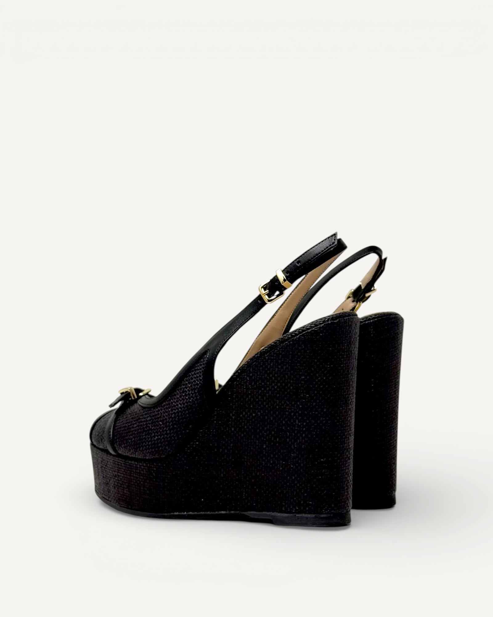 Albano - Zeppa Raffia Nero