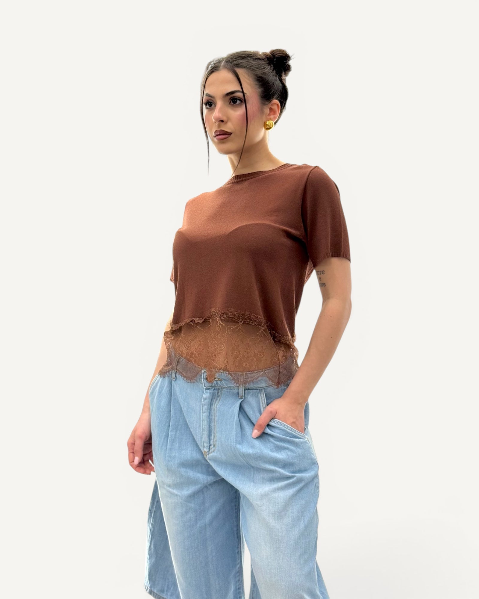 Kontatto - Maglia Girocollo Pizzo