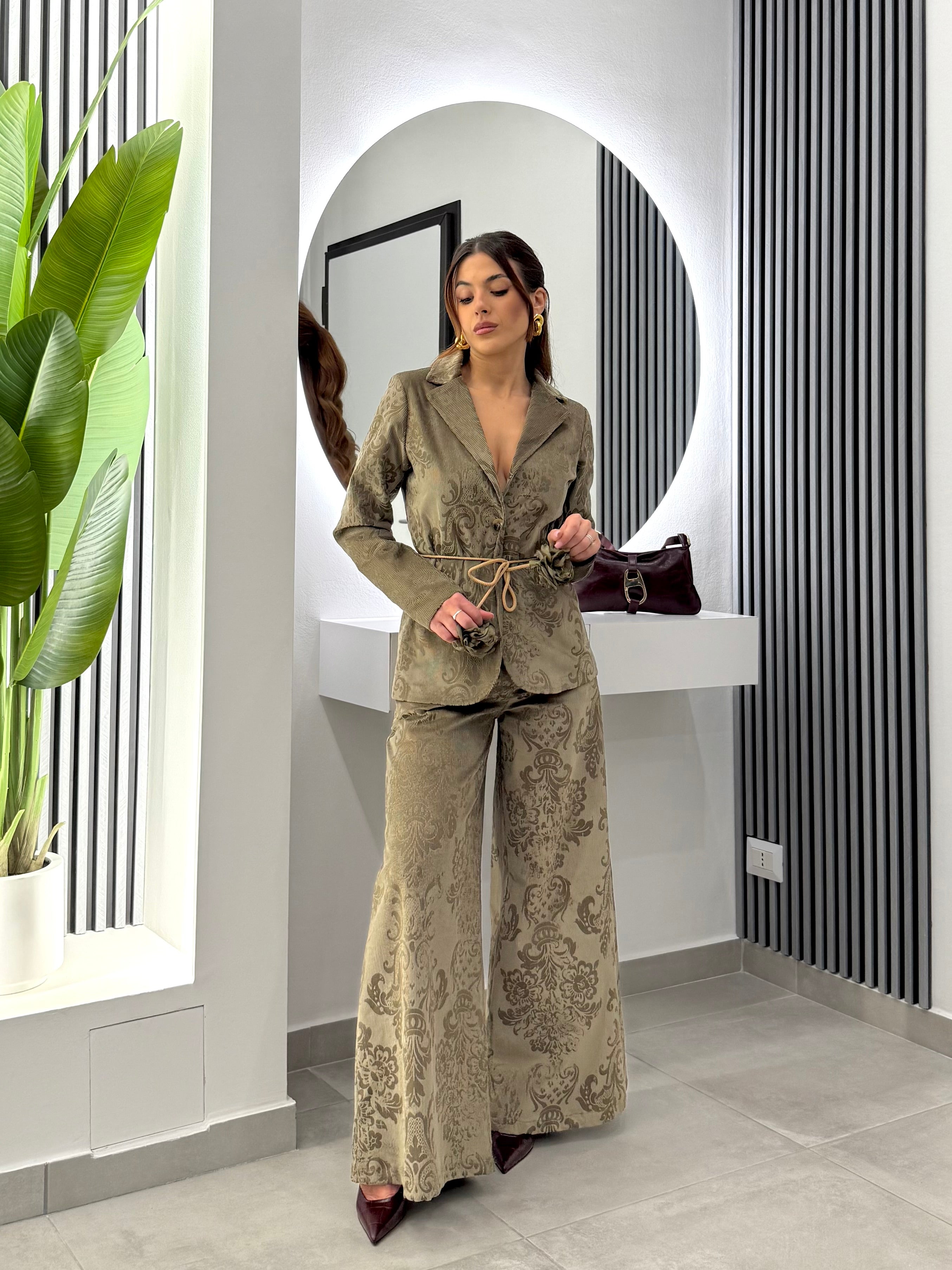 D'Elle Giulia Mastini - Pantalone Costine Con Ricamo