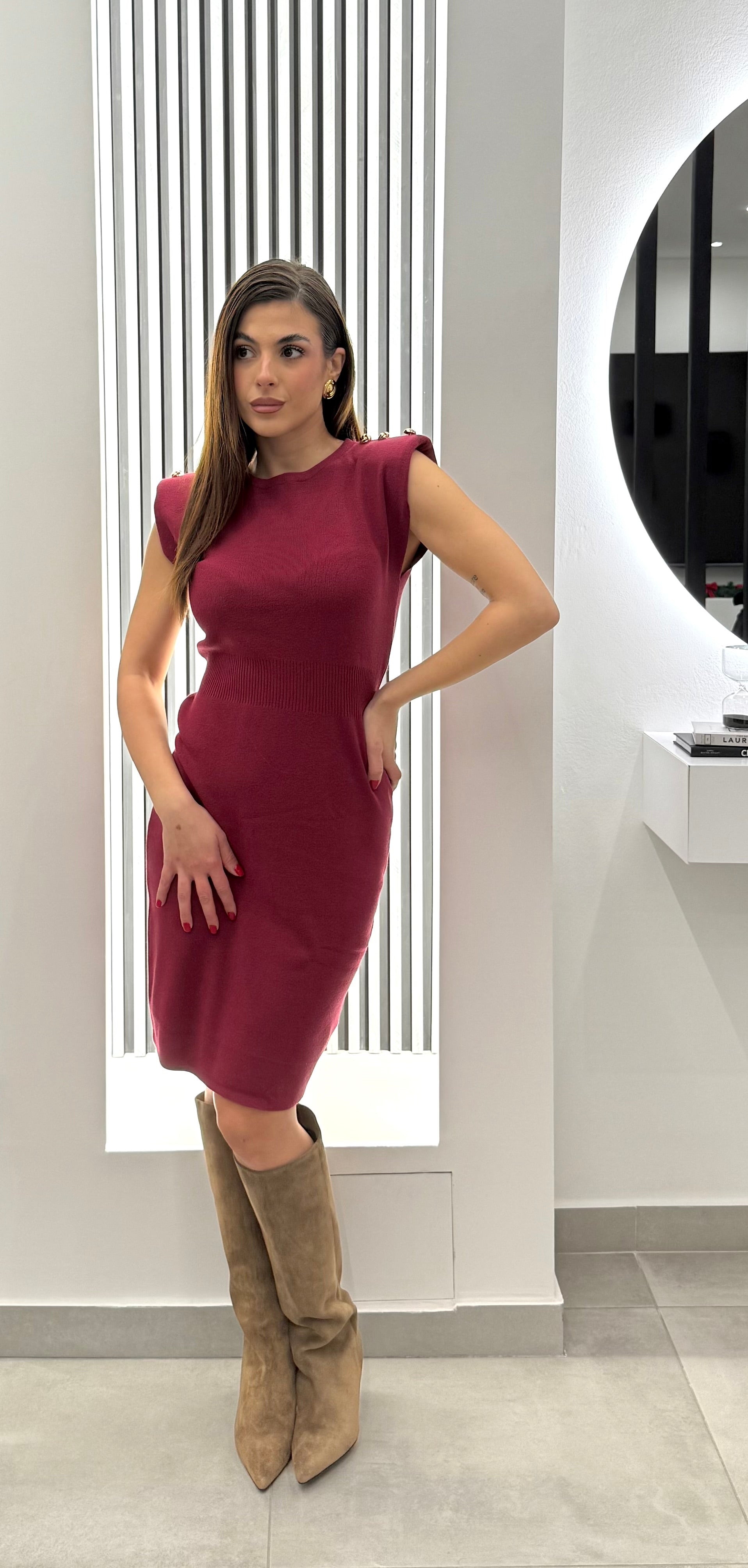 Koralline - Abito Spalline Bordeaux