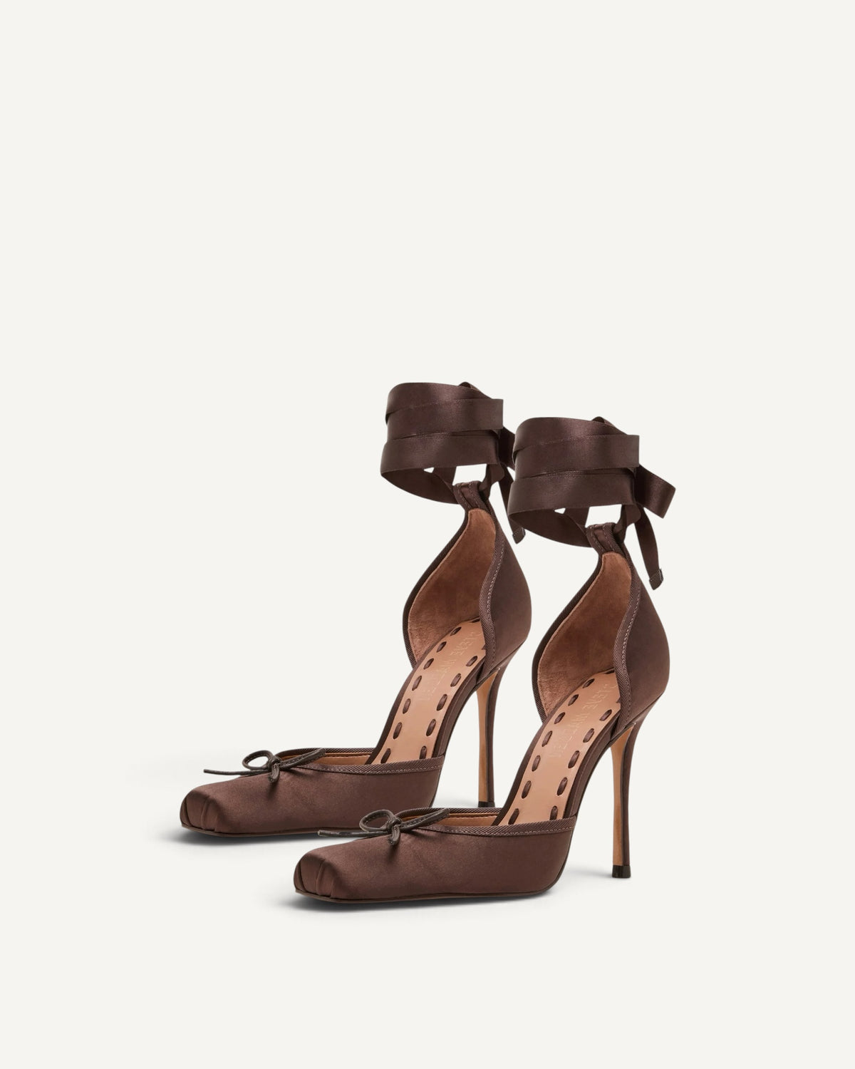 Steve Madden - Larina Ballerina con Tacco Marrone Satin