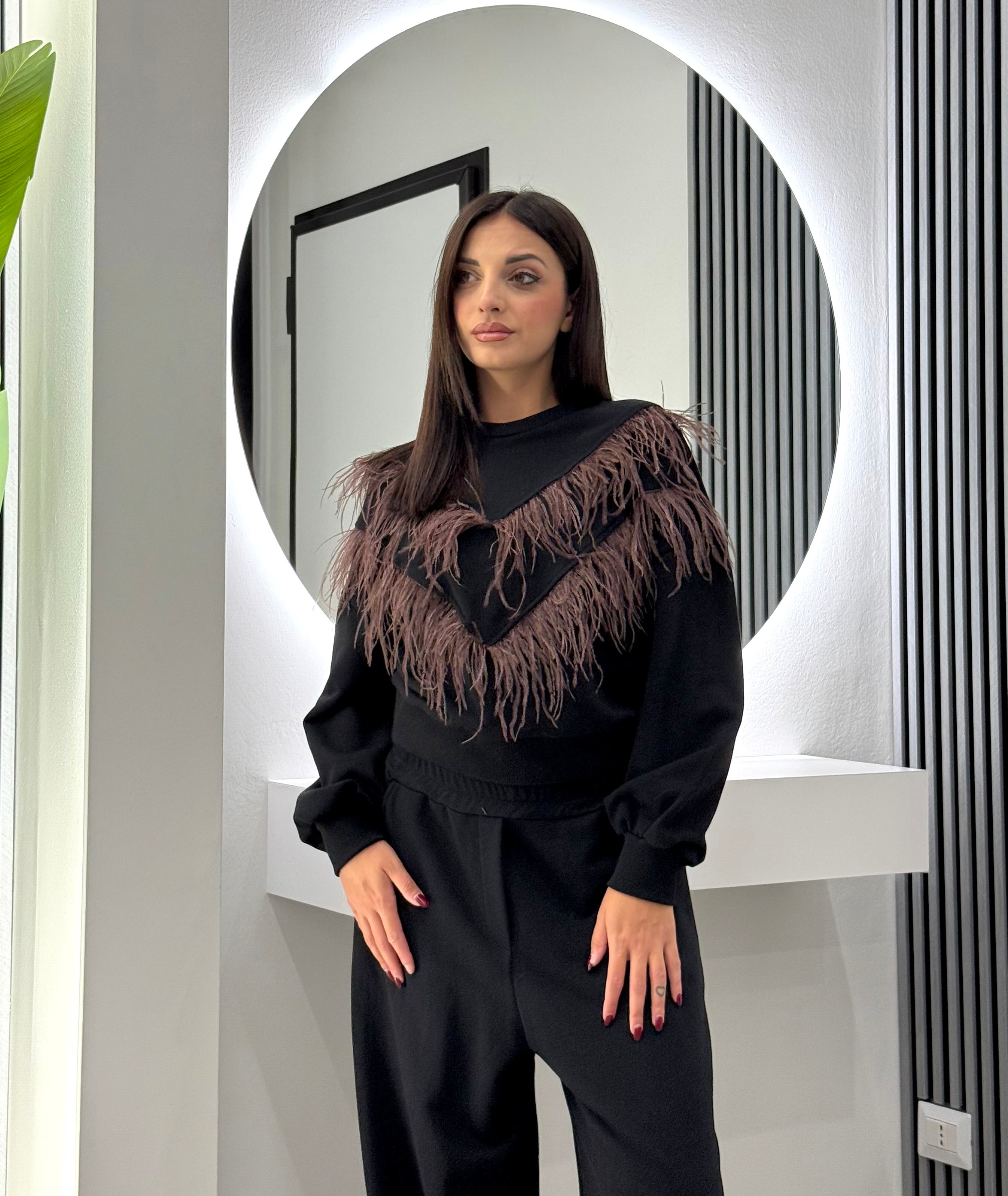 D'Elle Giulia Mastini - Felpa con Piume