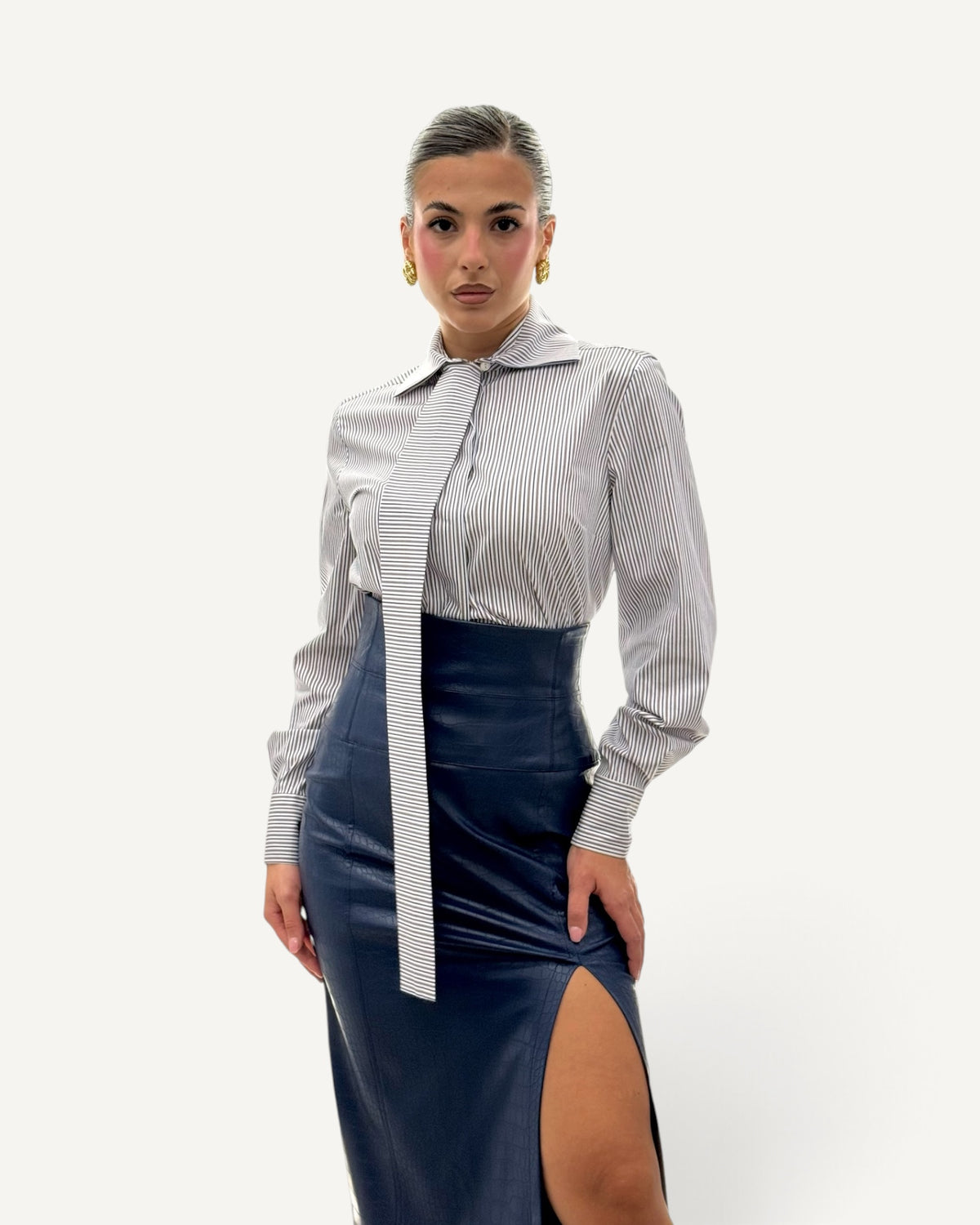 Silence Limited - Camicia Hypnotique Blu Royal Riche