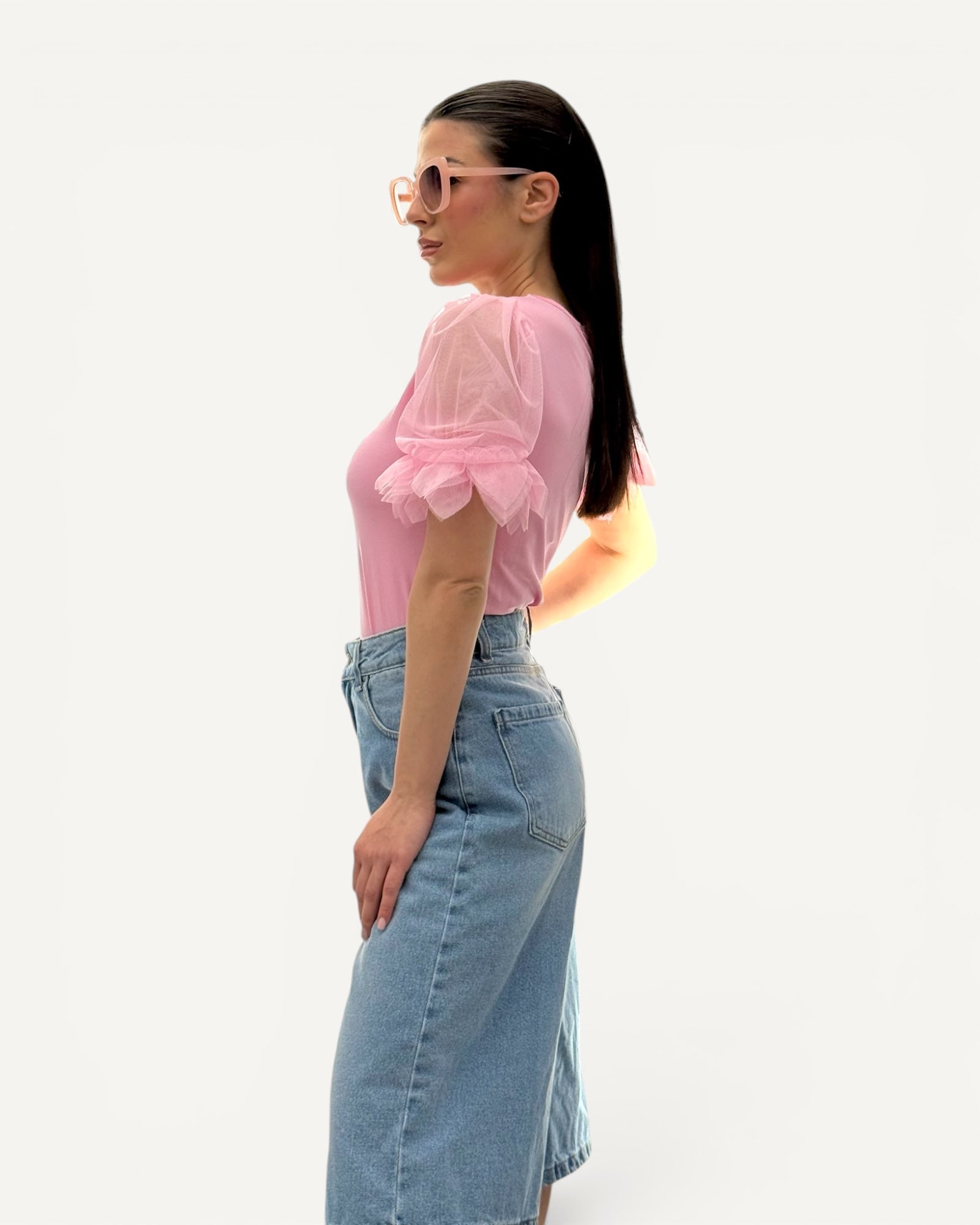 No Secrets - T-Shirt Maniche Tulle