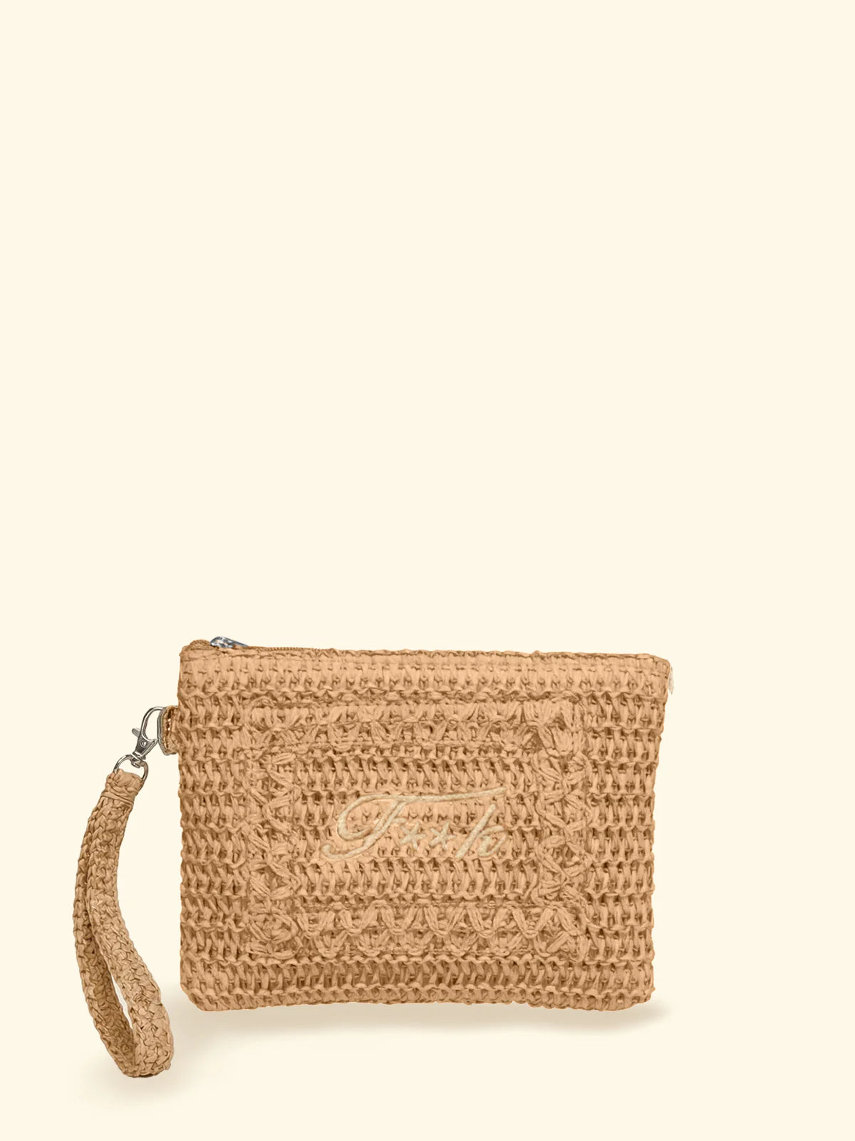 F**K - Mini Pochette Rafia Logo Ricamato e Laccetto Polso SW0007-BG