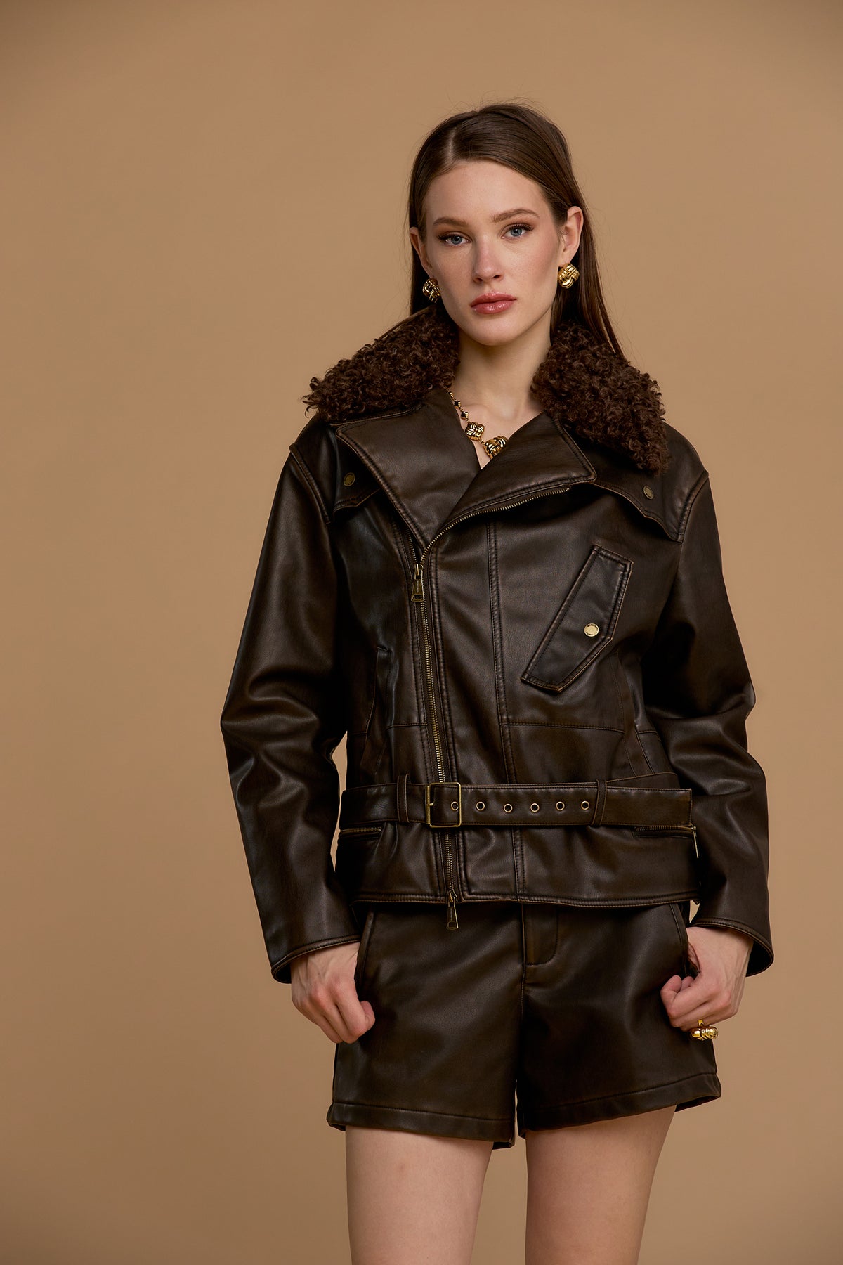 No Secrets - Shorts Simil Pelle Anticata