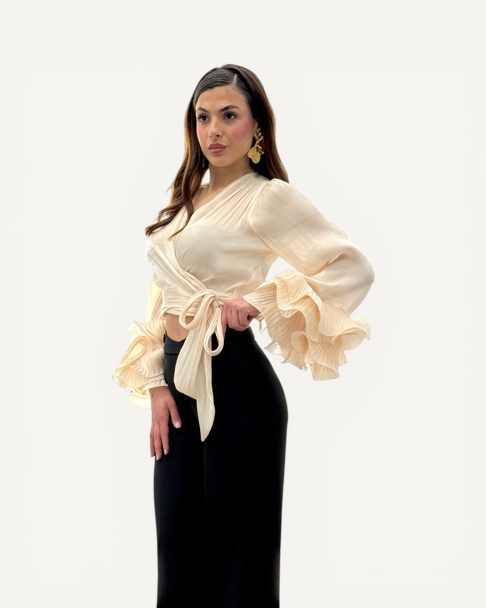 Hanita Couture - Blusa Avorio con Rouches