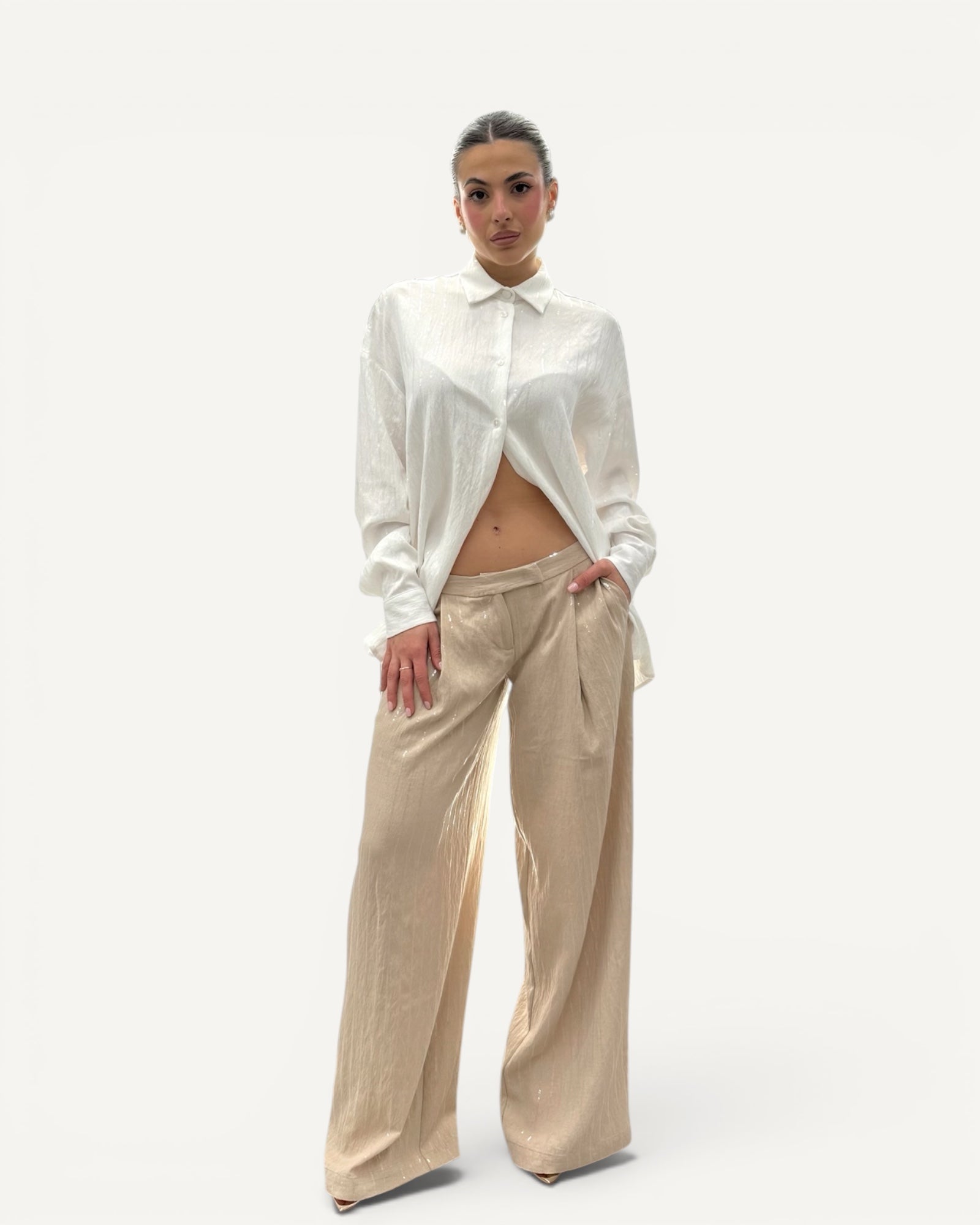 Silence Limited - Camicia Misto Lino Bianca