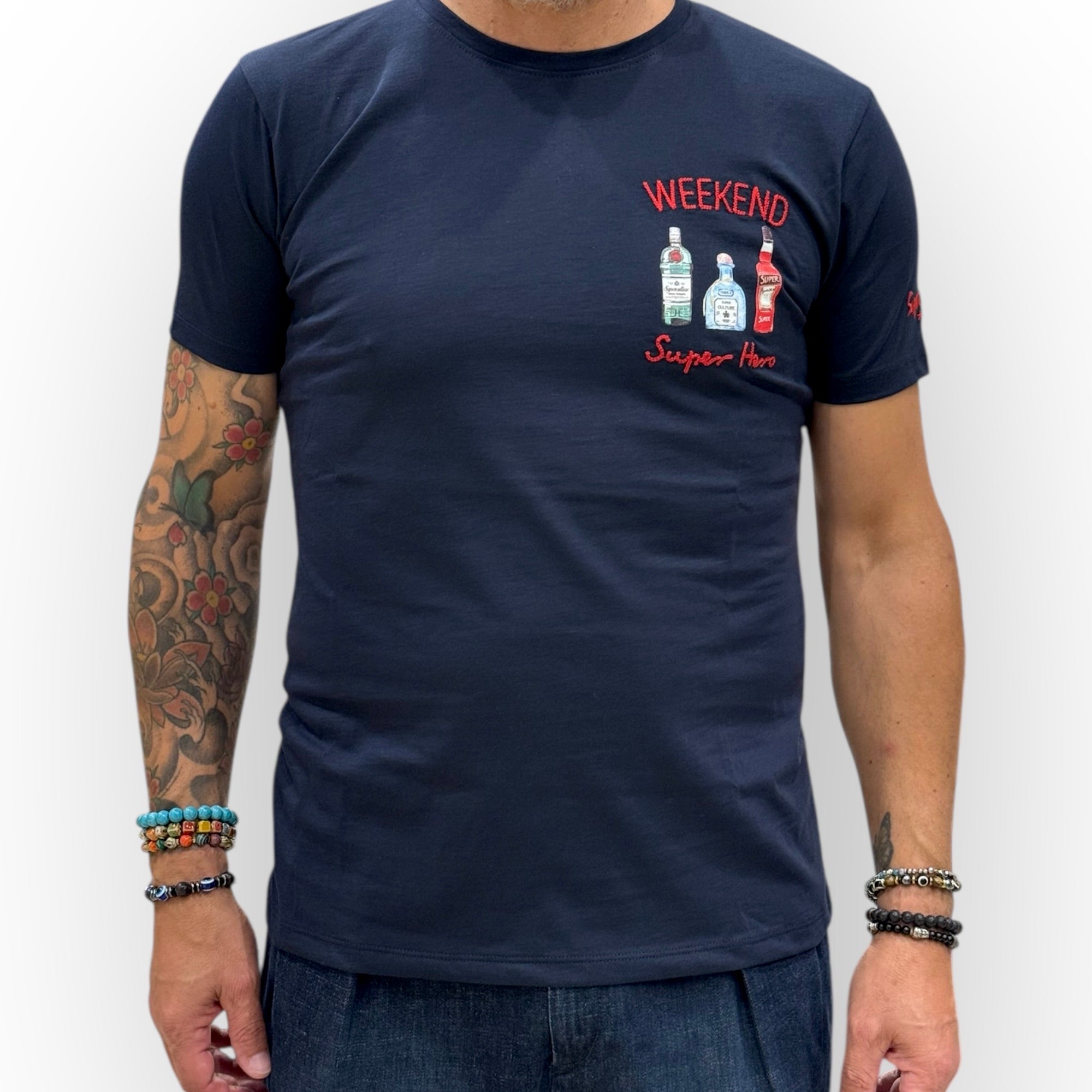 Superculture - T-Shirt "Weekend Super Hero" Blu