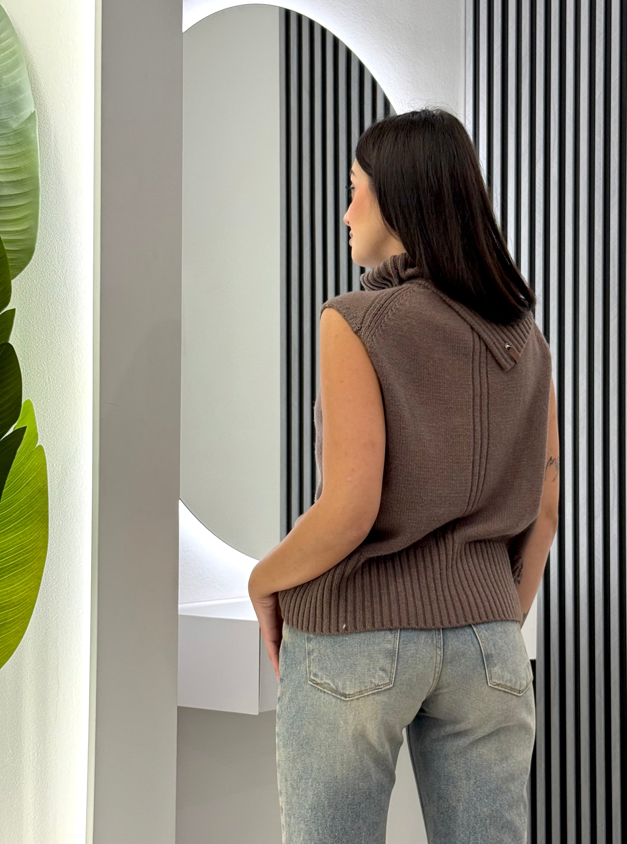 Club Crochet - Gilet Collo Rovesciato