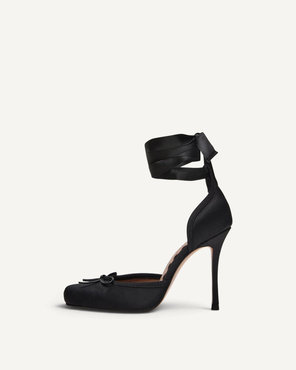 Steve Madden - Larina Ballerina con Tacco Nero Satin