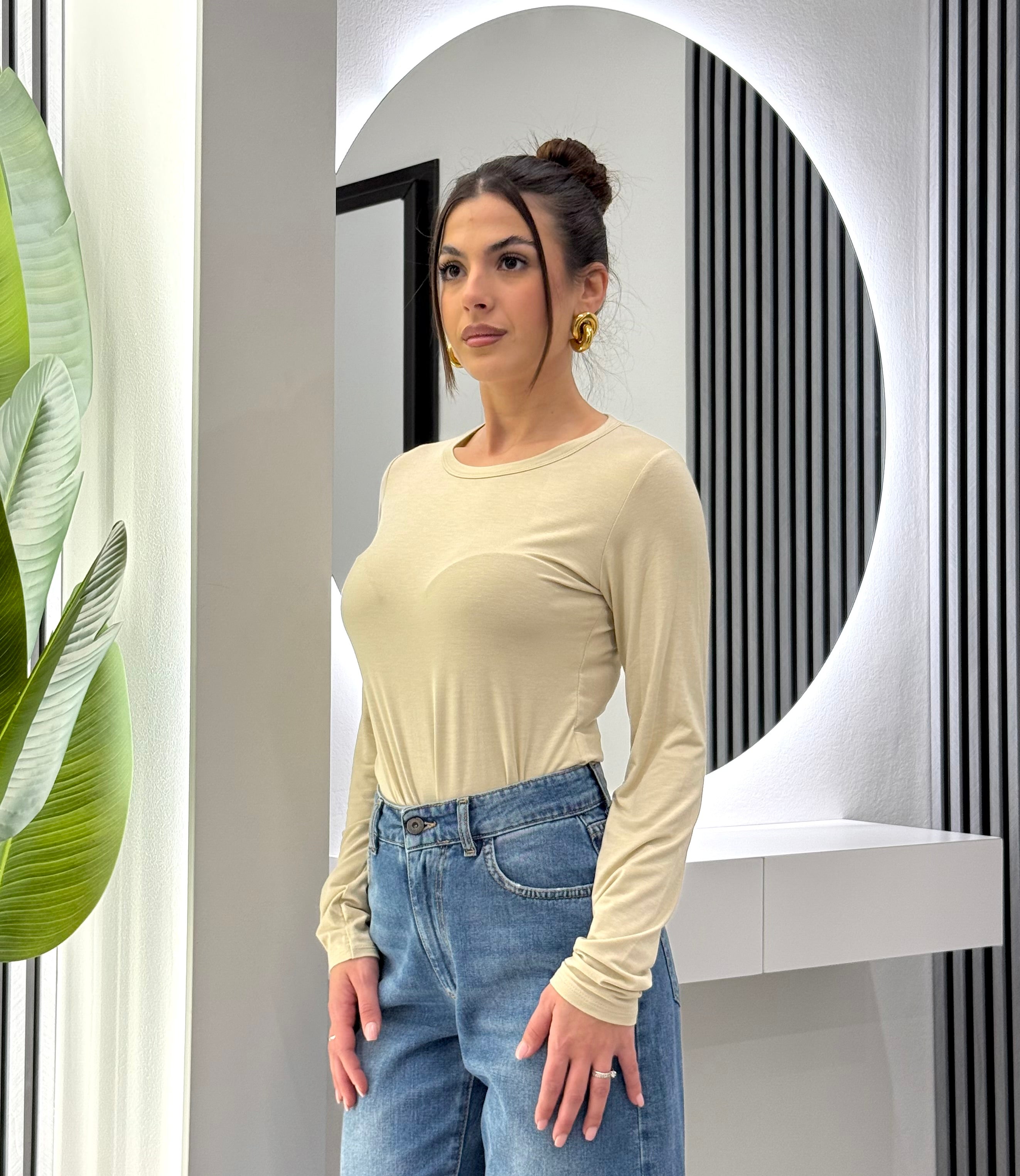 Kontatto - Girocollo Maniche Lunghe Beige