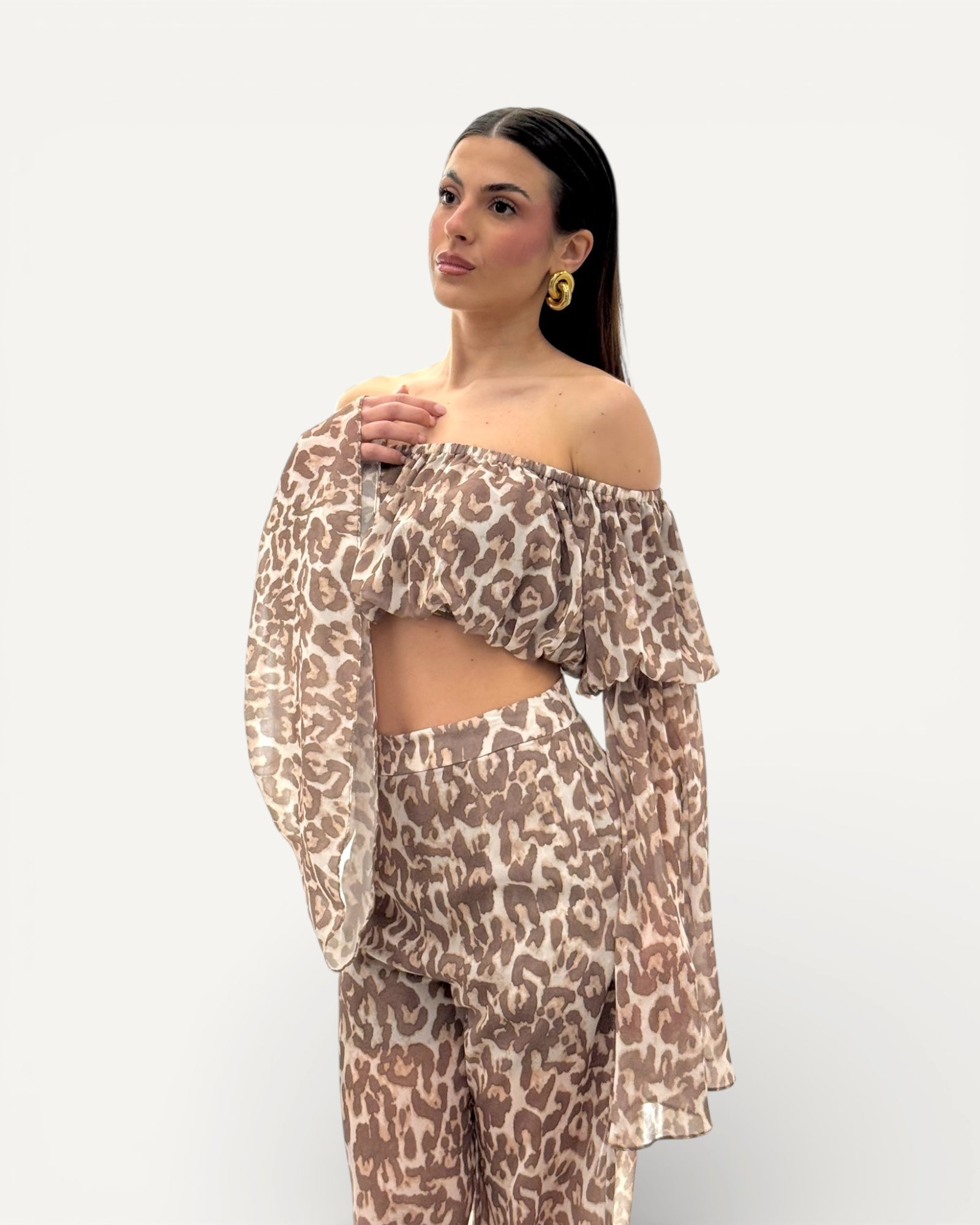 No Secrets - Blusa Crop Animalier