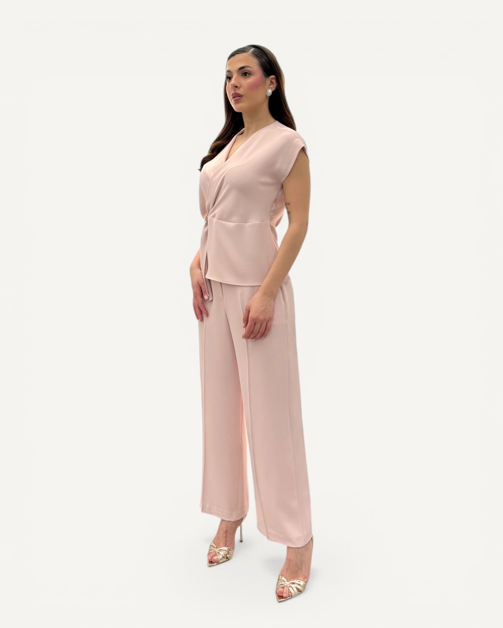 Hanita Couture - Blusa Accessorio Oro