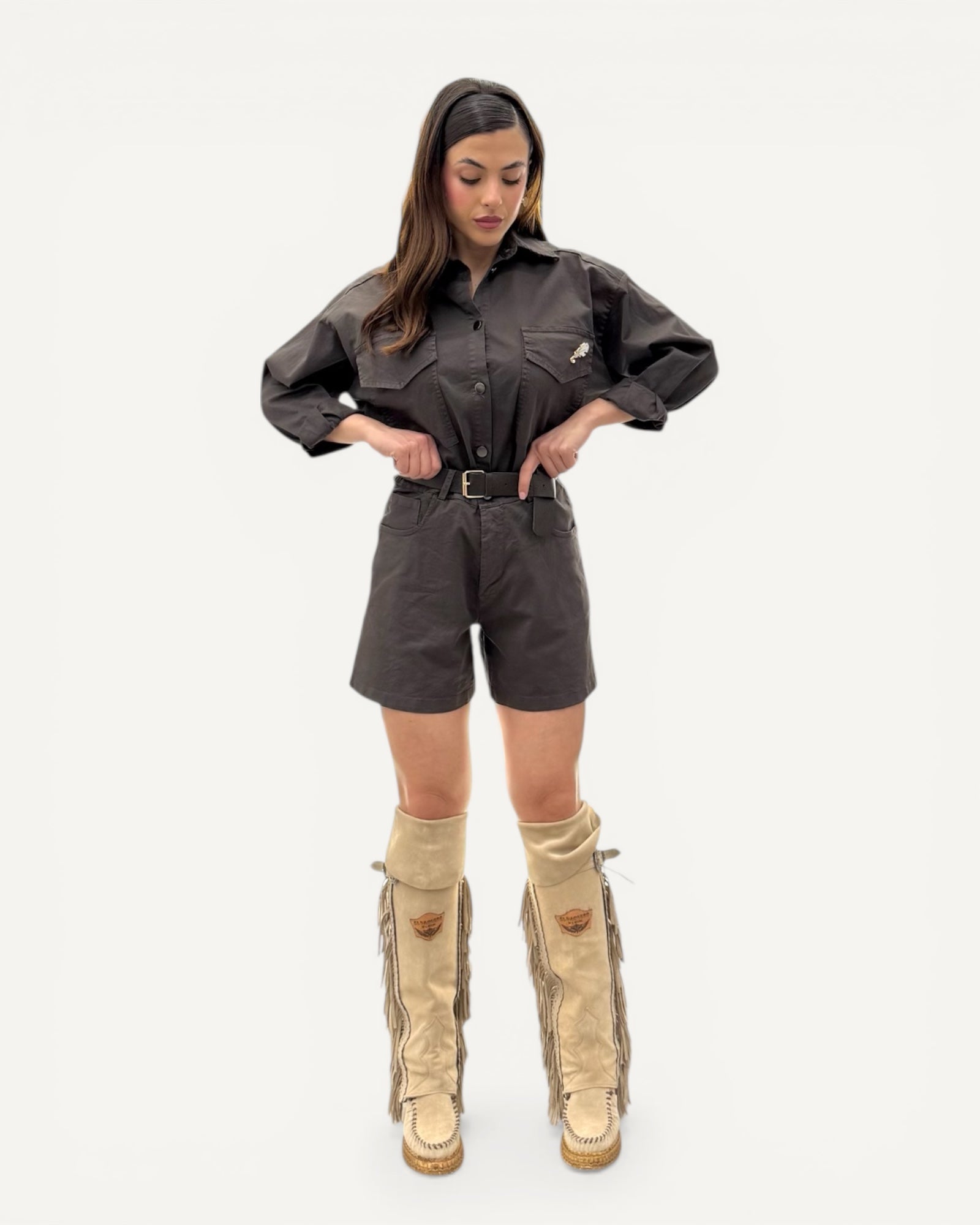 KikiSix - Shorts Denim Testa di Moro
