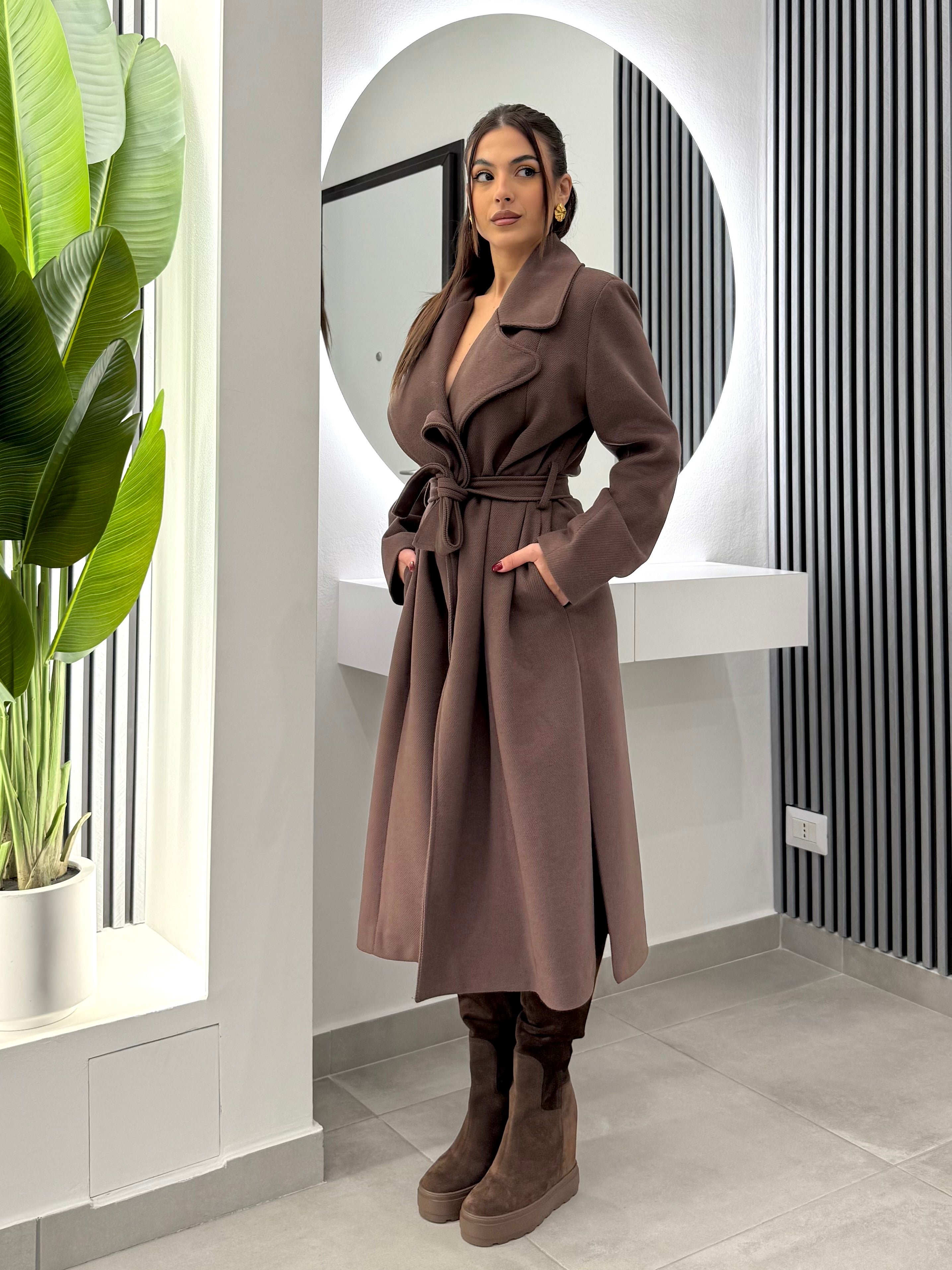 D'Elle Giulia Mastini - Cappotto Con Cintura Marrone