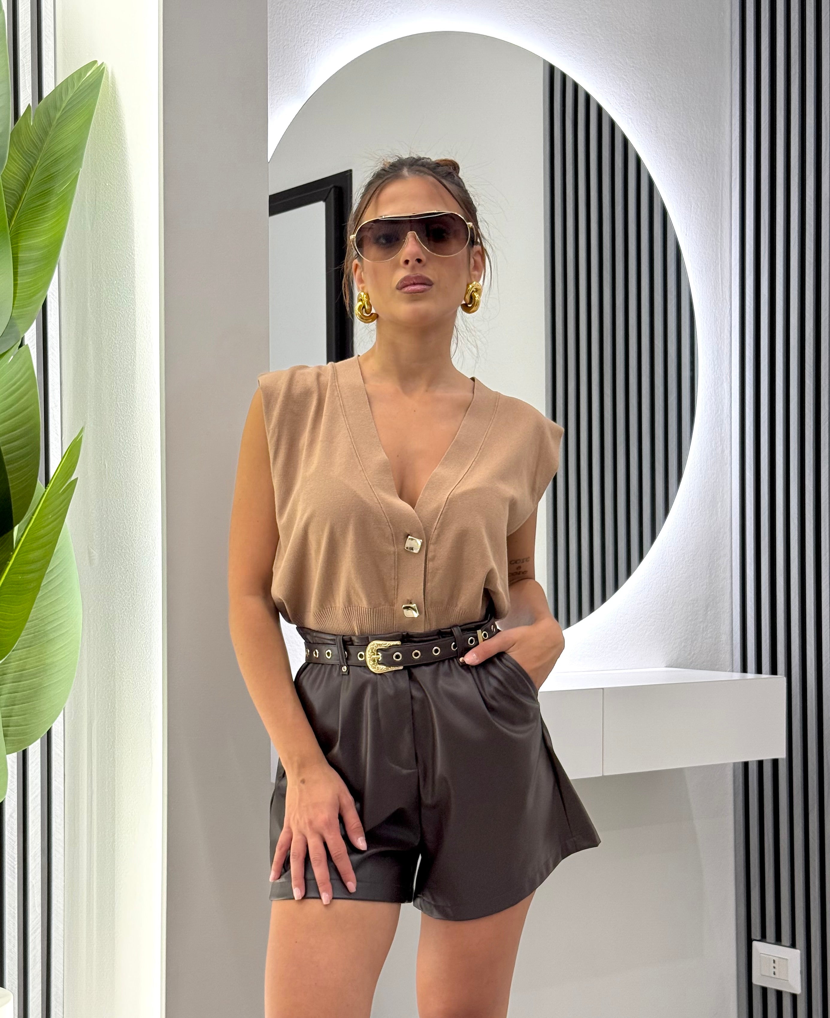 Kontatto - Gilet Con Bottone Gioiello